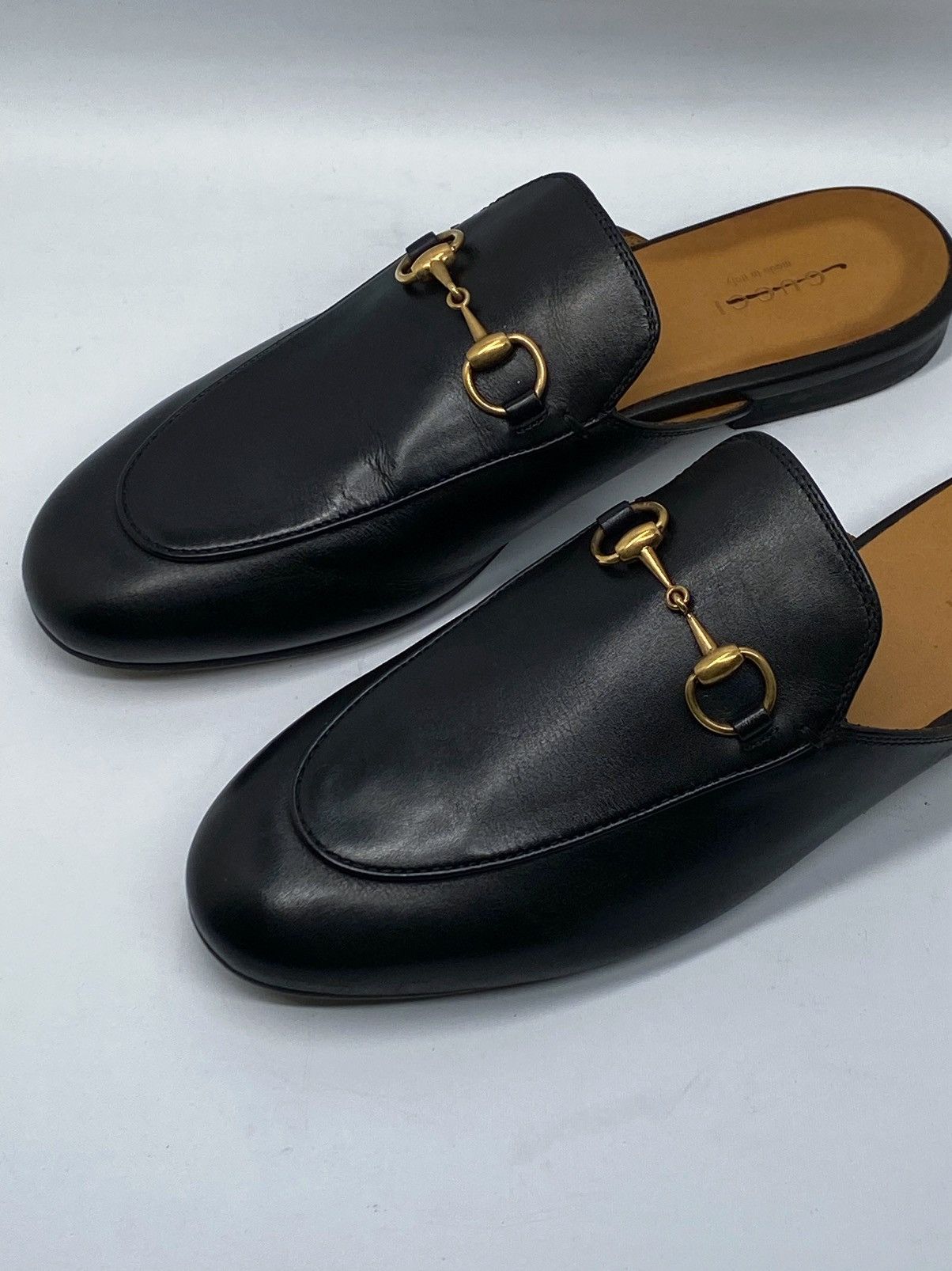 Gucci Gucci Princetown Leather Mules size 37.5 Size US 7.5 / IT 37.5 - 5 Thumbnail