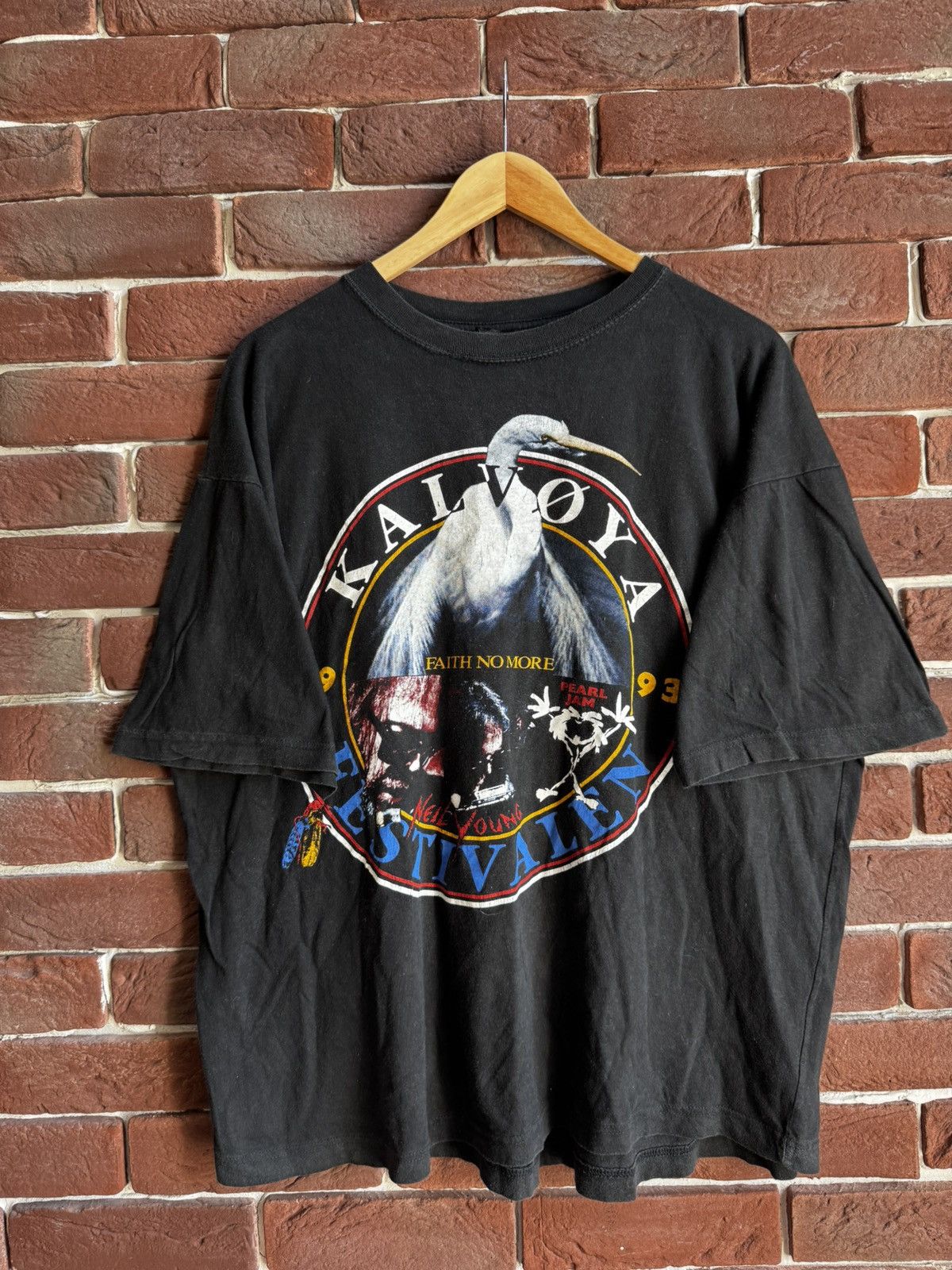 Band Tees Vintage Kalvoya festival shirt 90s Pearl Jam Faith No more Size US L / EU 52-54 / 3 - 1 Thumbnail