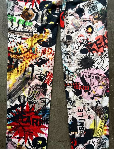 Nozomi Ishiguro Nozomi Ishiguro Graffiti Manga Print Pants Size US 39 - 5 Thumbnail