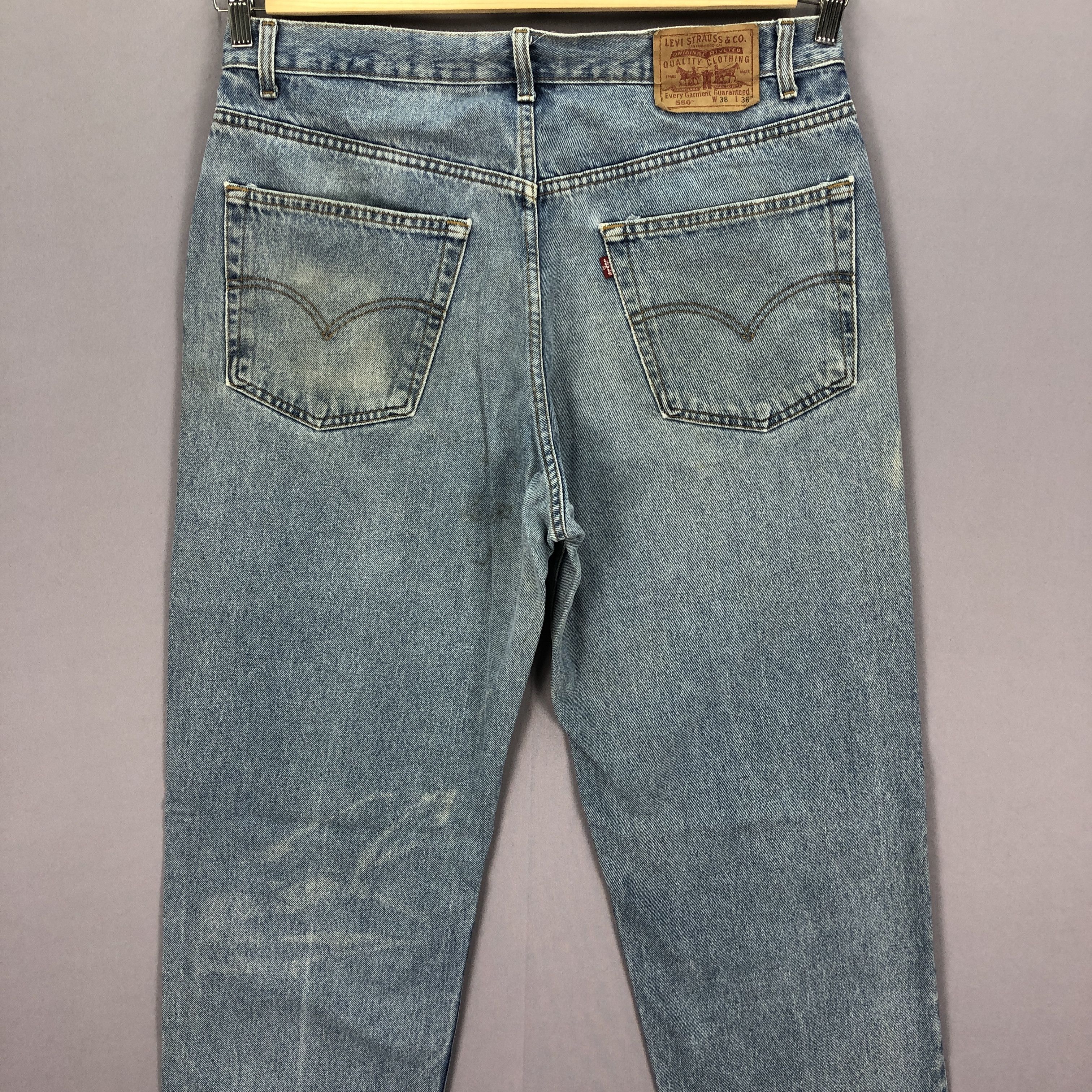 Levi's Vintage Baggy Levis 550 Jeans Levis Stone Wash Faded Denim Size US 36 / EU 52 - 4 Thumbnail
