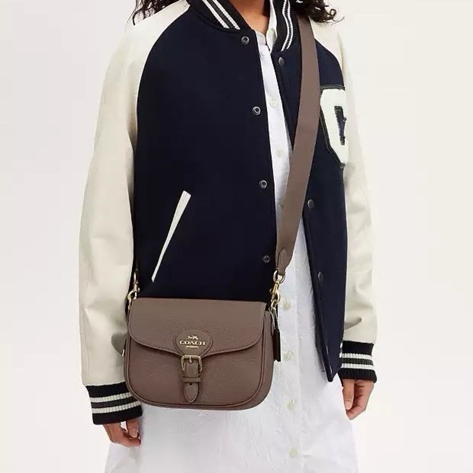 Coach NWT COACH Amelia Saddle Shoulder Bag CP107 Gold/Dark Stone Size ONE SIZE - 6 Thumbnail