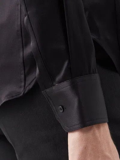 Saint Laurent Paris o1y0126 Silk Shirt in Black Size M / US 6-8 / IT 42-44 - 3 Thumbnail