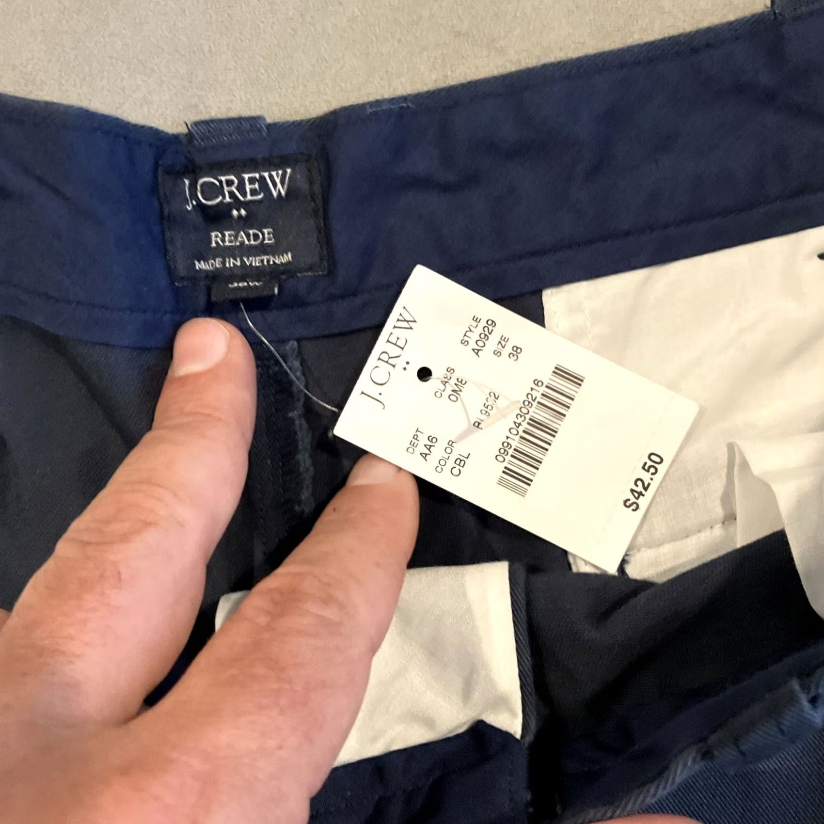 J.Crew J CREW Reade Flat Front Navy Stretch Cotton Shorts 38" Waist 7" Inseam NWT Size US 38 / EU 54 - 2 Thumbnail
