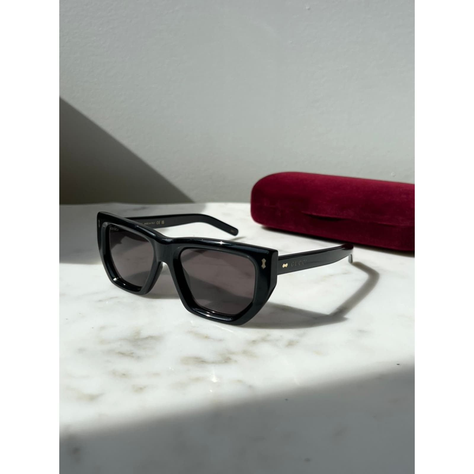 NEW Gucci GG1520S Black Angled Sunglasses