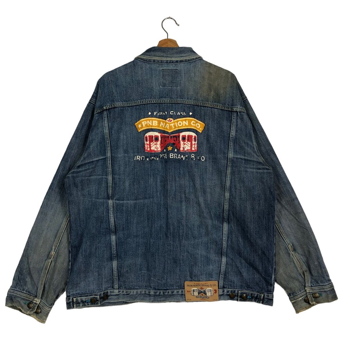 Japanese Brand 🔥90’s Vintage Denim Biker Jacket Iron Horse Big Logo Size US XL / EU 56 / 4 - 1 Thumbnail