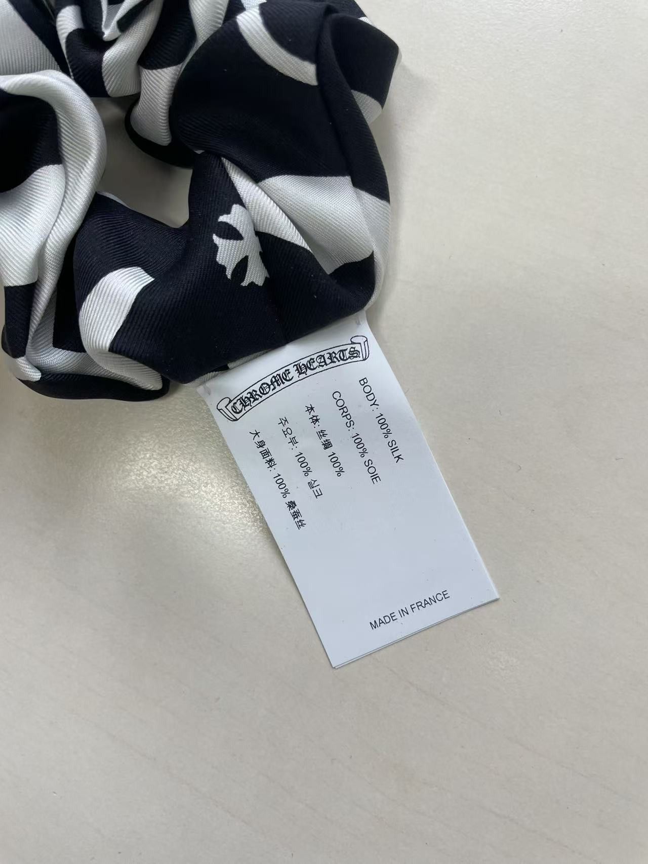 Chrome Hearts Chrome Hearts Black&White Silk Scrunchie Size ONE SIZE - 10 Thumbnail
