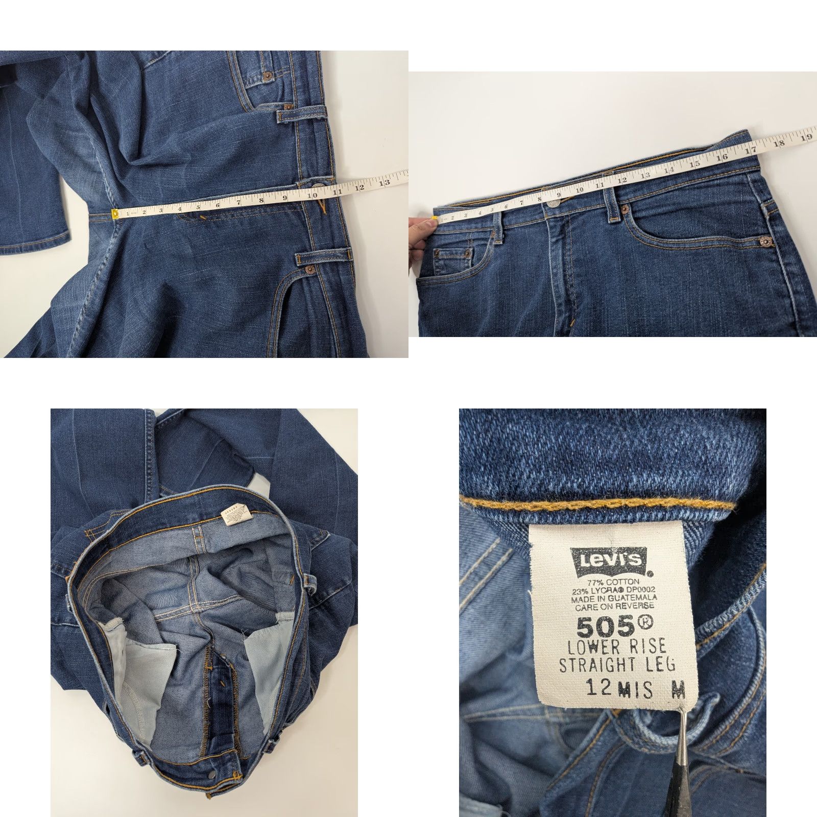 Levi's VINTAGE Levi's 505 Jeans Woman 12 Blue Distressed Straight Low Rise 90s Retro USA Levi's 505 Womens Jeans Size 34" / US 12 / IT 48 - 8 Thumbnail