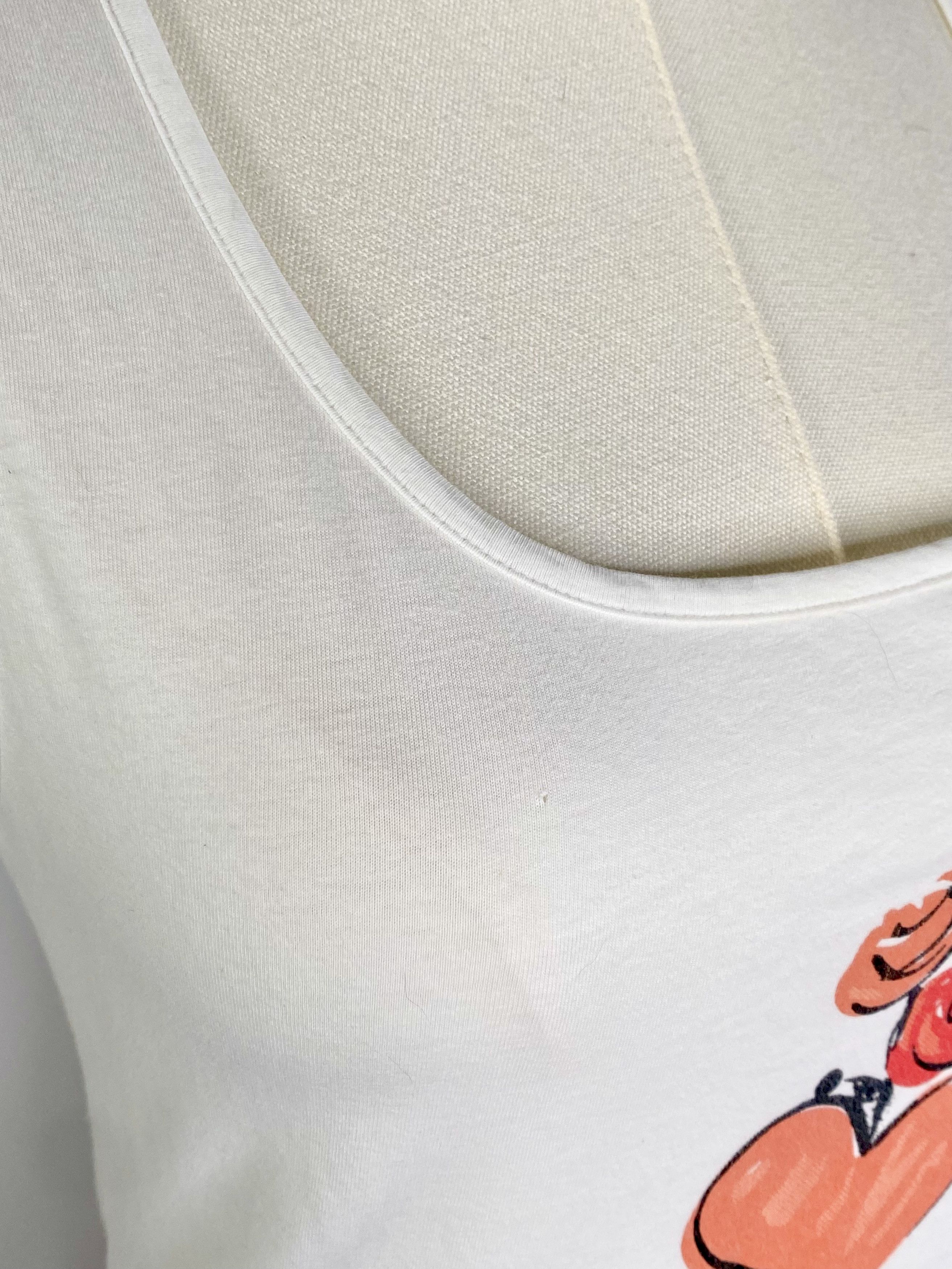 Vintage Gattinoni Jeans - White rose t-shirt Size ONE SIZE - 6 Thumbnail