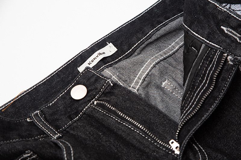Japanese Brand Men's street hip-hop loose straight bone embroidered jeans Size US 32 / EU 48 - 4 Thumbnail