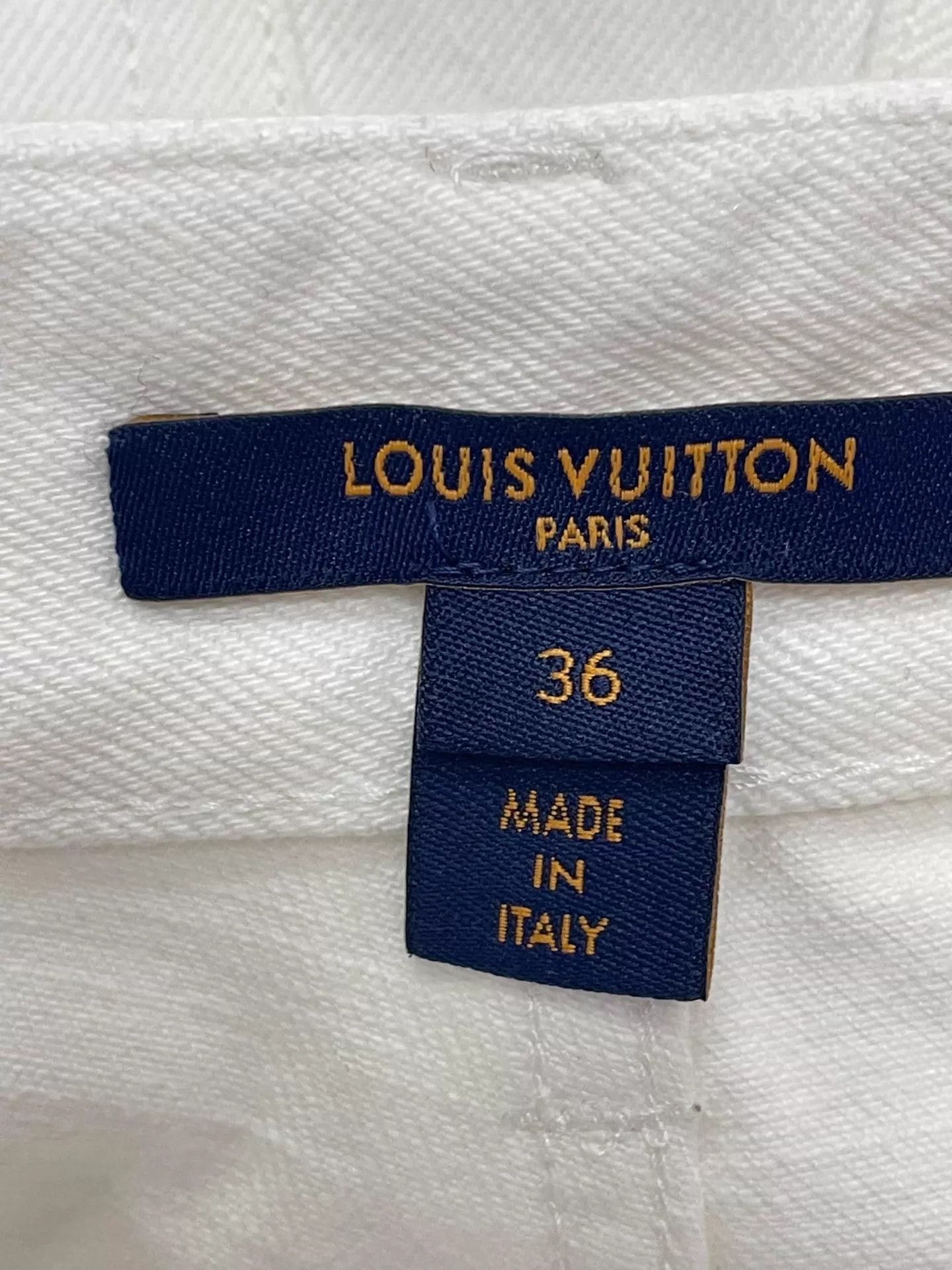 Louis Vuitton Lv White Monogram Color-Blocked Leather Shorts Size 26" / US 2 / IT 38 - 4 Thumbnail