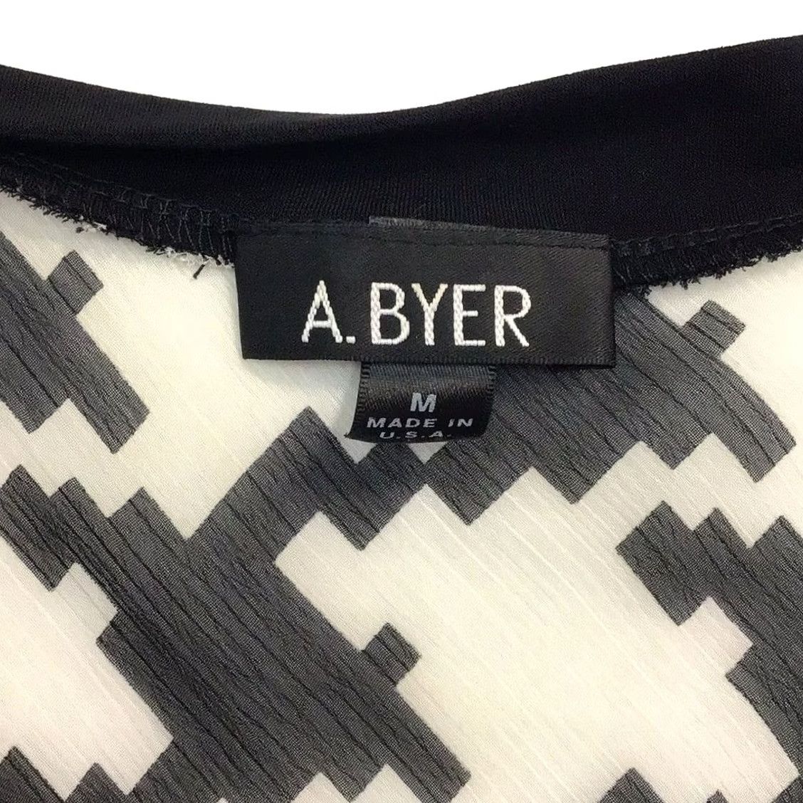 Vintage A.Byer Women’s shirt medium Black and white cute flowy top 1353 Size M / US 6-8 / IT 42-44 - 3 Thumbnail