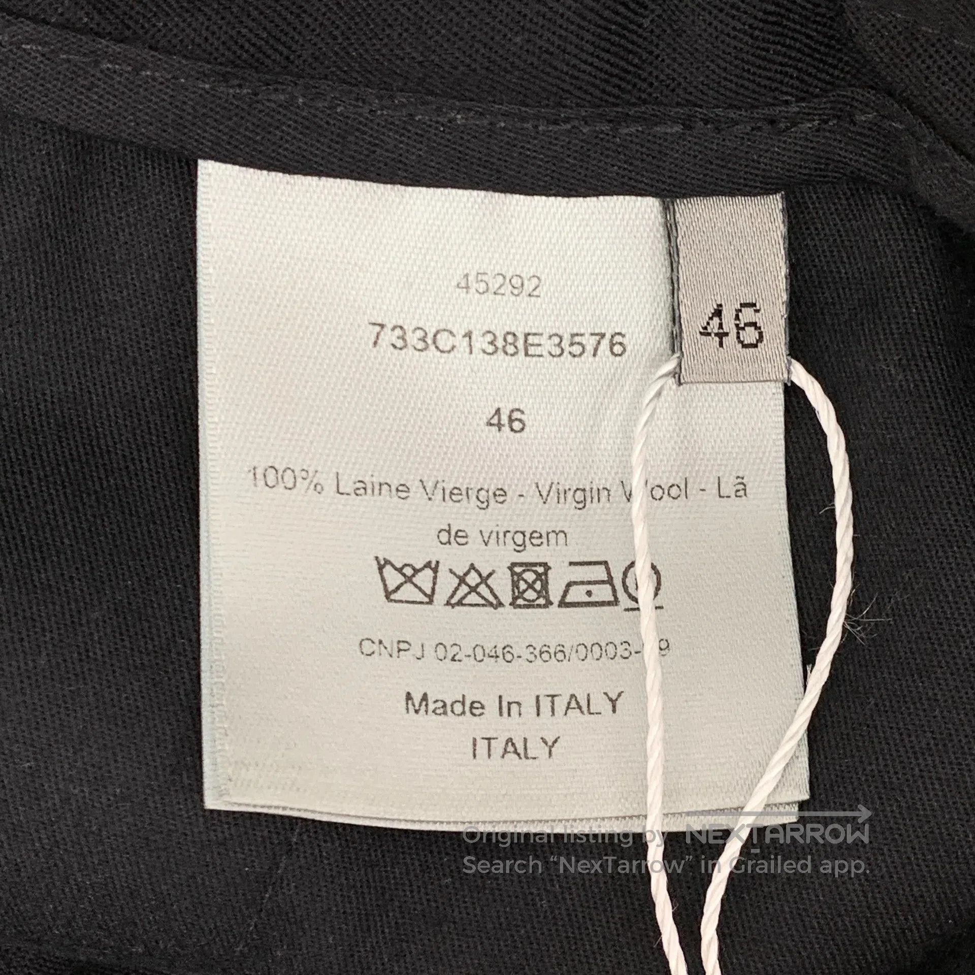 Dior Dior Black Wool Drawstring Elastic Waist Casual Trousers| Size US 30 / EU 46 - 6 Thumbnail