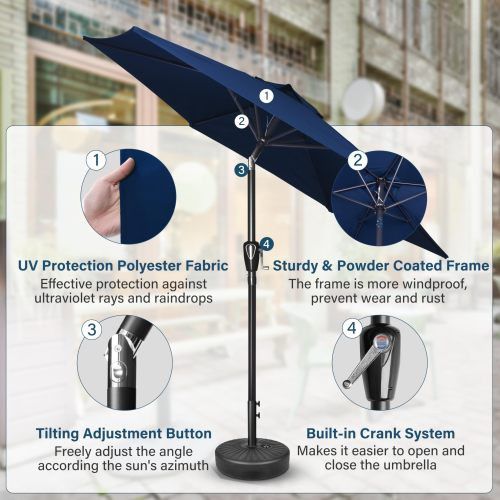 Designer × Homemade 7.5ft Patio Outdoor Table Market Yard Umbrella with Push But Size US L / EU 52-54 / 3 - 8 Thumbnail