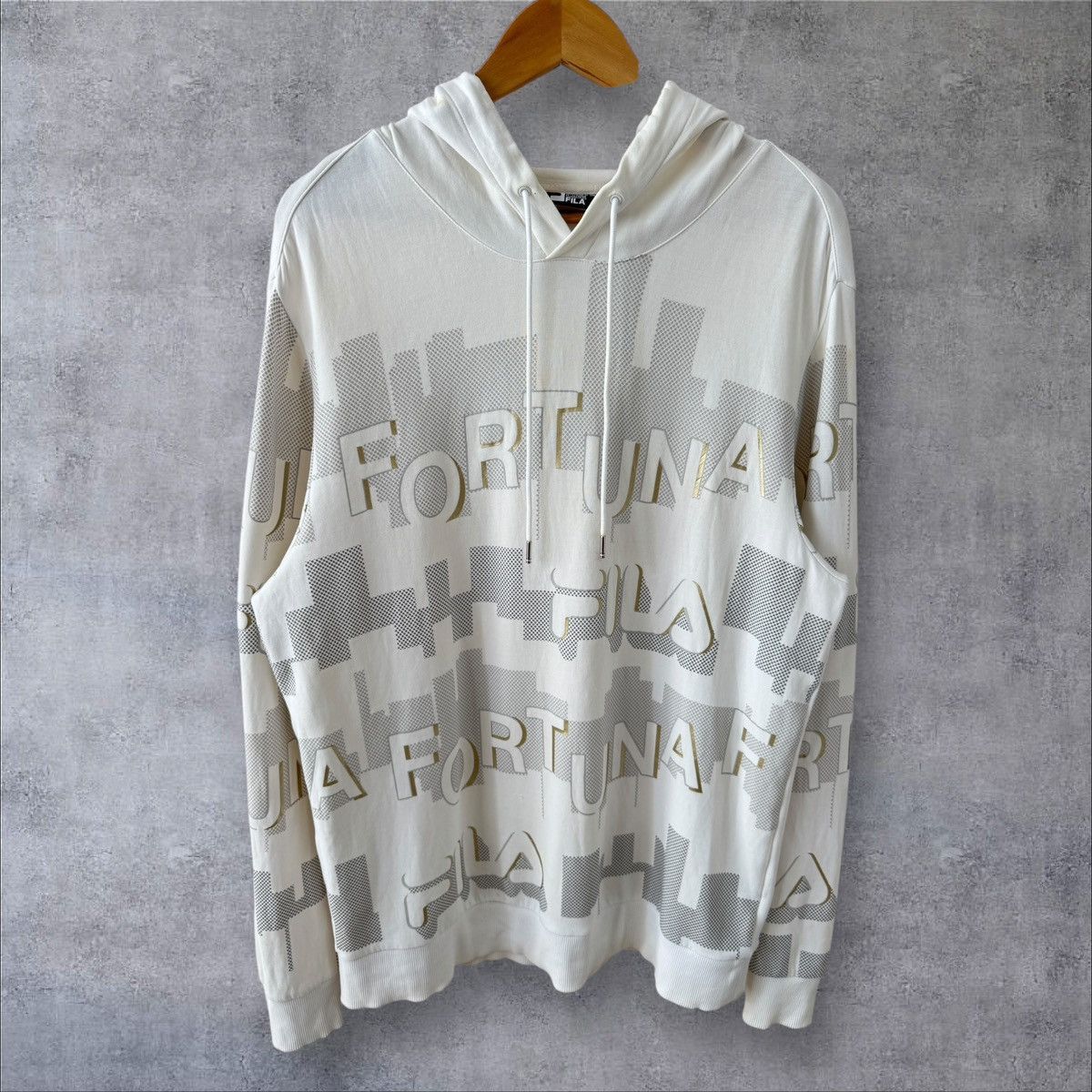Fila × Vintage Vintage 90’s White Line Fila Fortuna Streetwear Hoodie Size US L / EU 52-54 / 3 - 2 Thumbnail