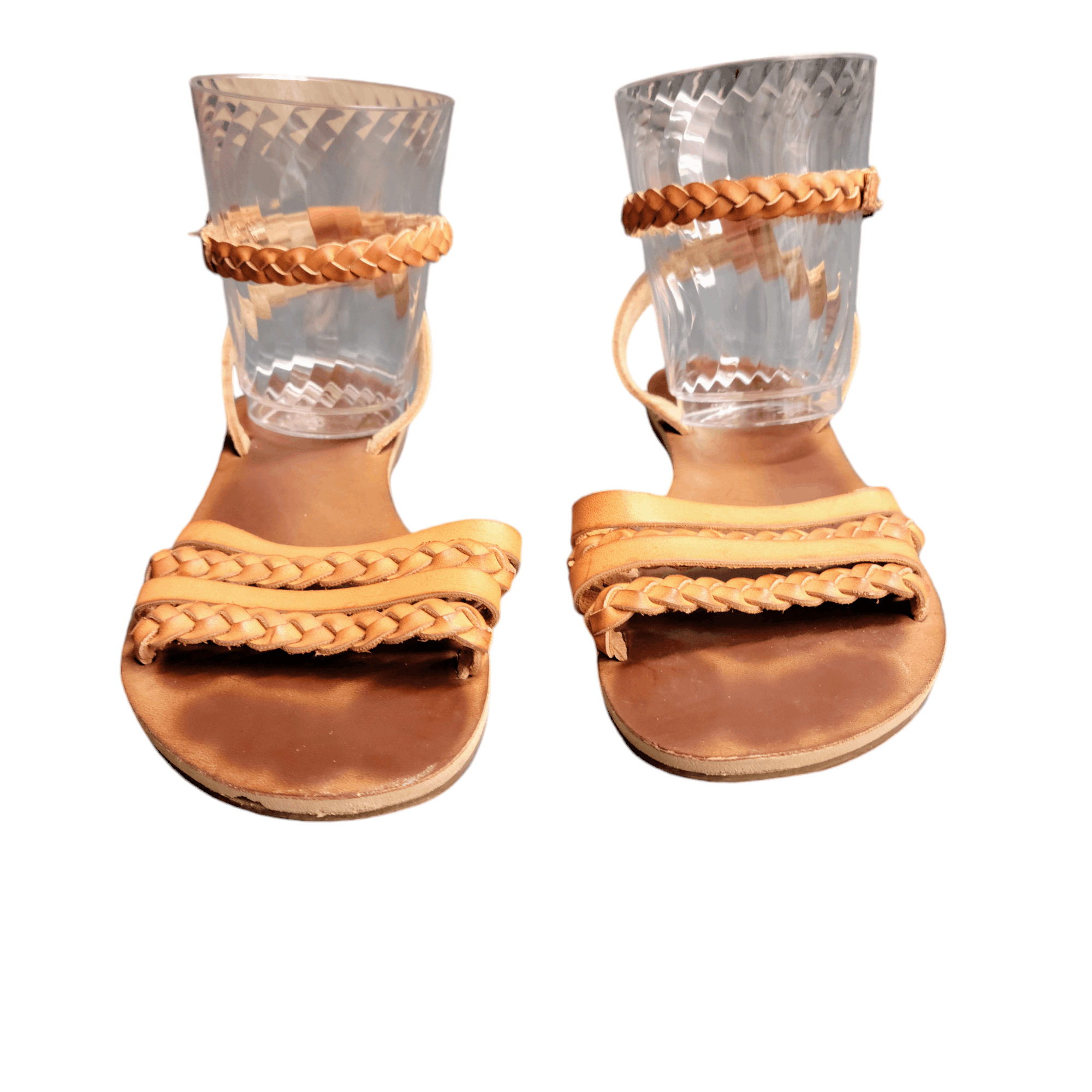 Billabong Billabong Buckle Braided Faux Leather Ankle Strappy Sandals Size US 8 / IT 38 - 3 Thumbnail