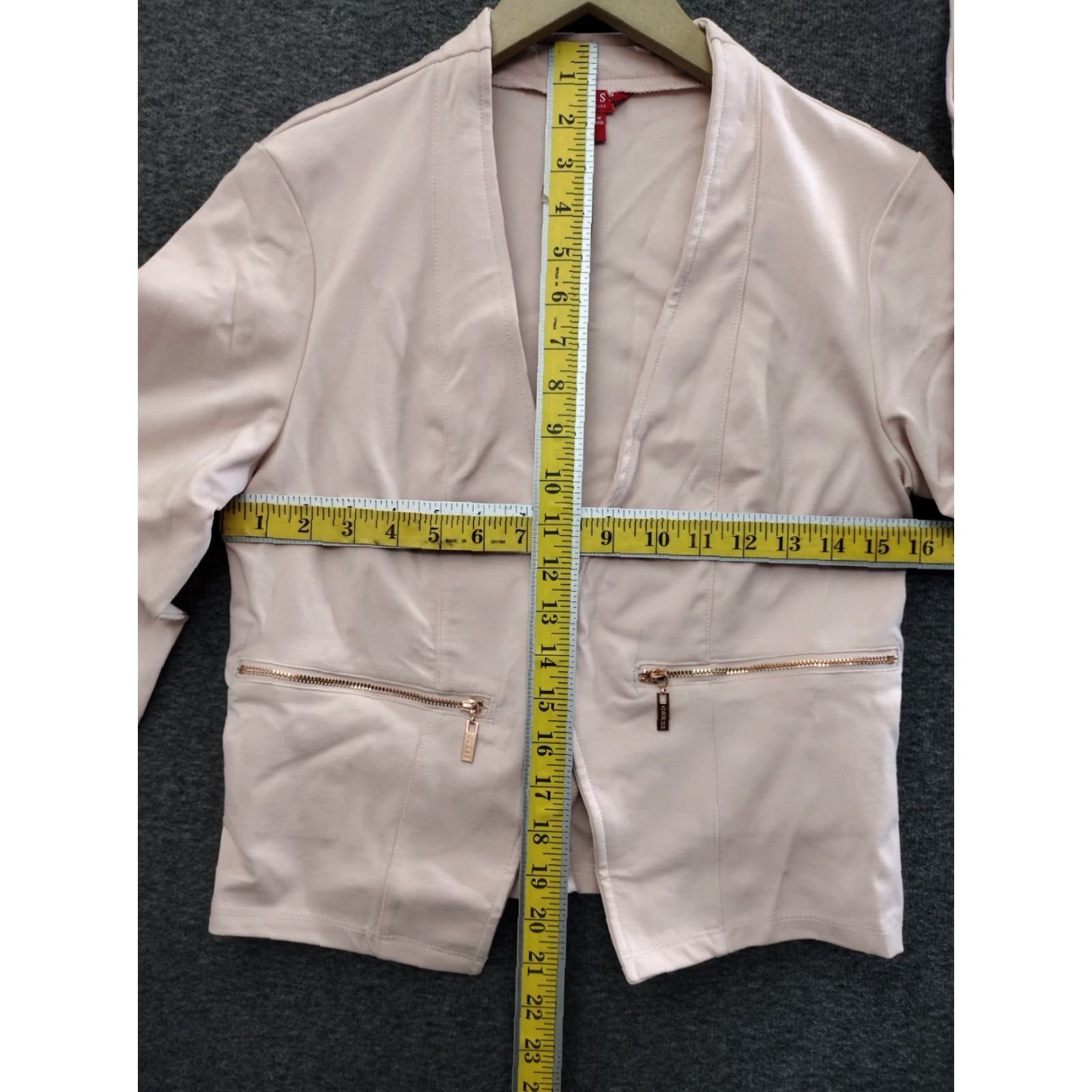 Guess GUESS Women's Light Pink Open Front Blazer Cropped Length Size S Size S / US 4 / IT 40 - 4 Thumbnail