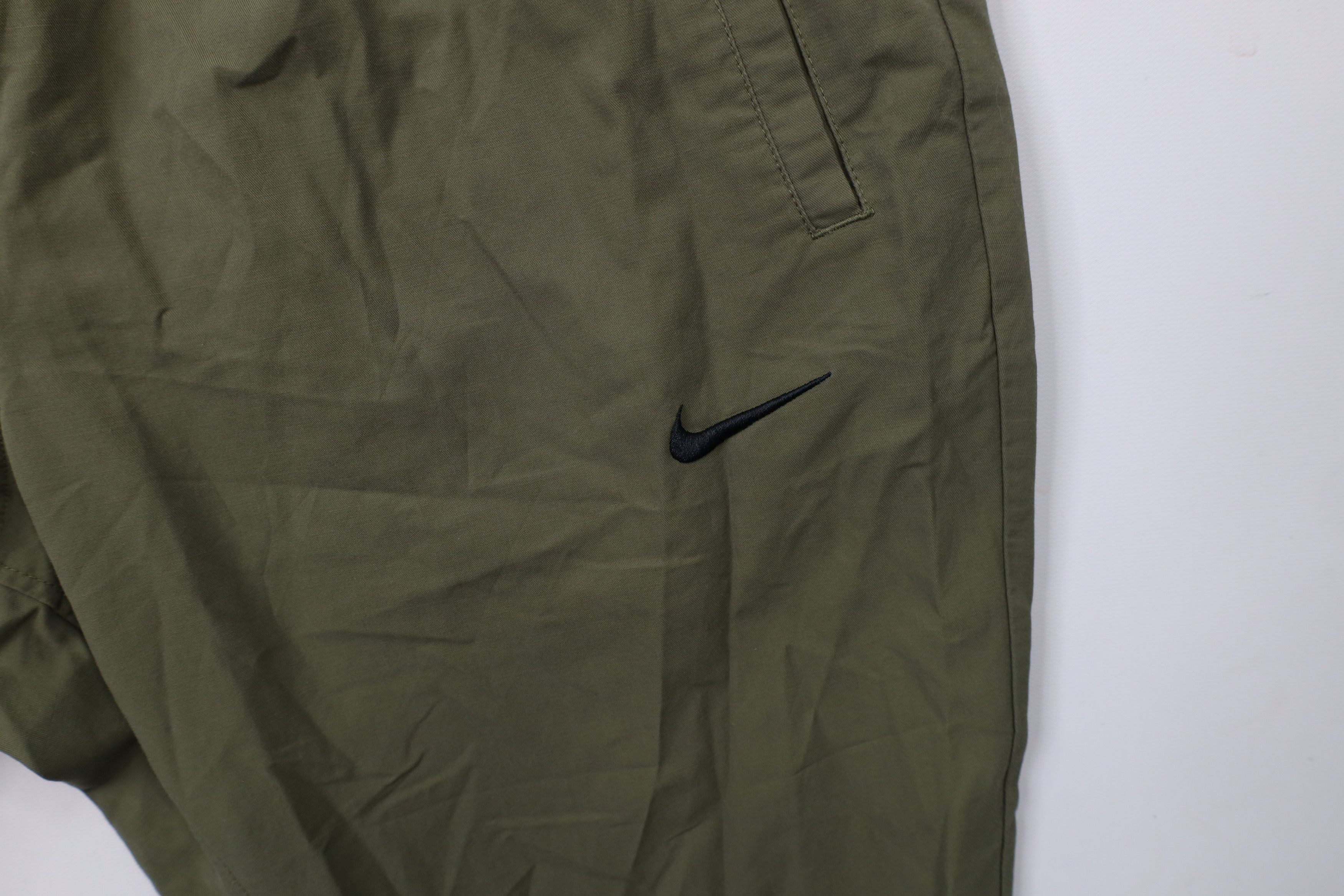 Nike × Vintage Vintage Nike Mini Swoosh Cuffed Joggers Pants Olive Green Size US 36 / EU 52 - 6 Thumbnail