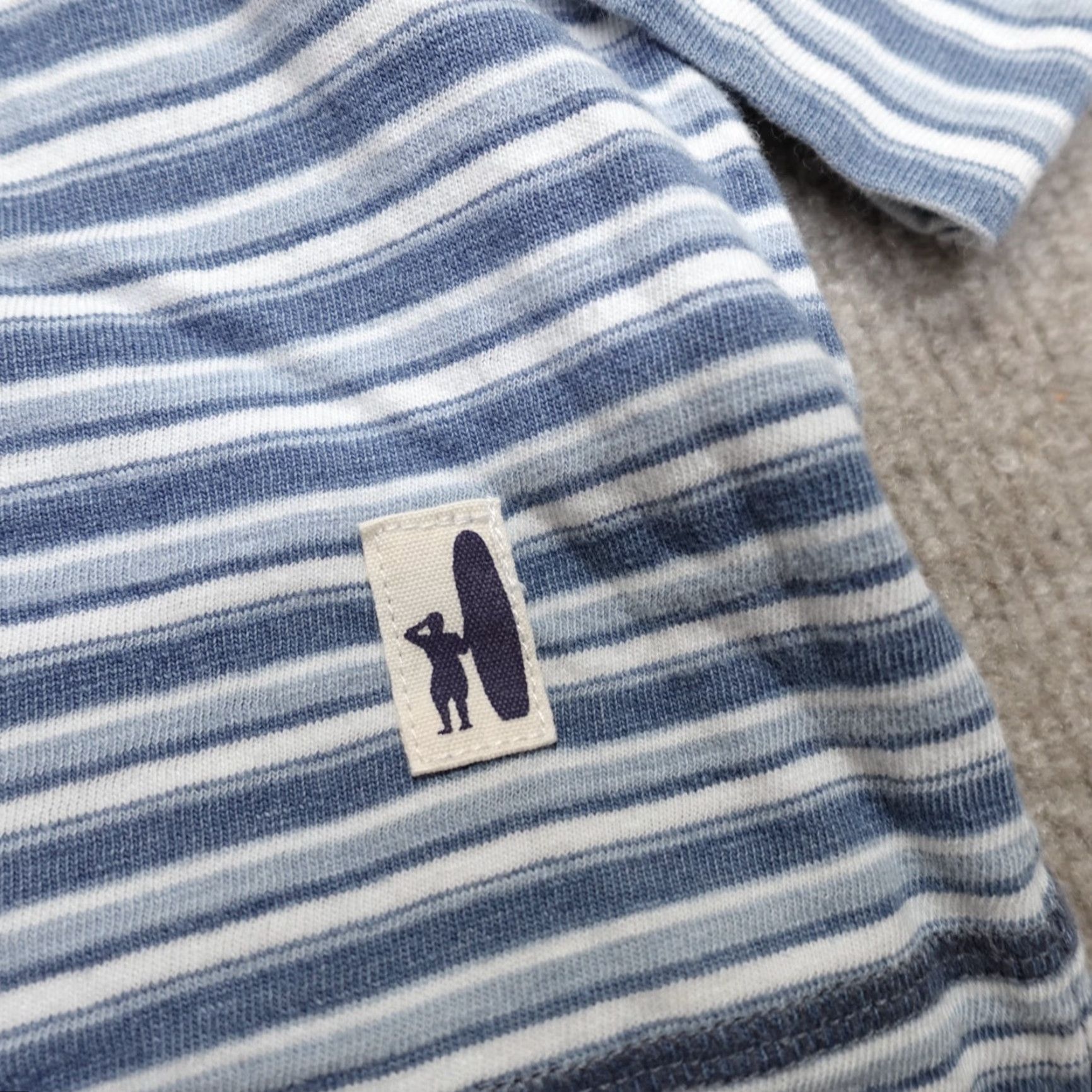 johnnie-O johnnie-O Sweater Long Sleeve Blue Striped 1/4 Button Mock Collar Pullover L Men Size US L / EU 52-54 / 3 - 2 Thumbnail