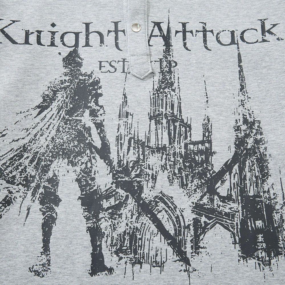 Vintage Men's casual trendy button anime print long-sleeved T-shirt Size US M / EU 48-50 / 2 - 4 Thumbnail