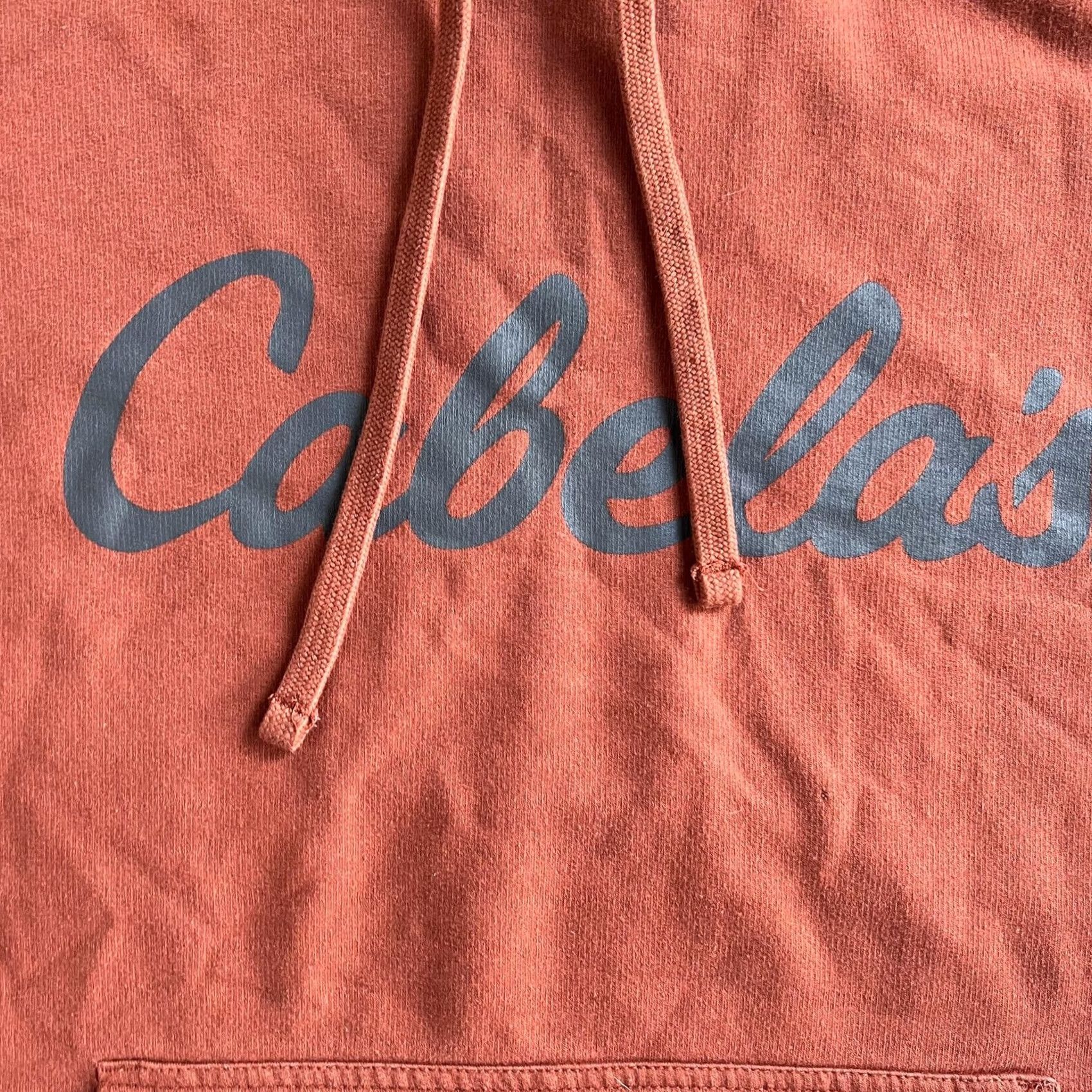 Vintage Cabela's Hoodie Mens L Orange Fleece Pullover Script Logo Sweatshirt Size US L / EU 52-54 / 3 - 2 Thumbnail