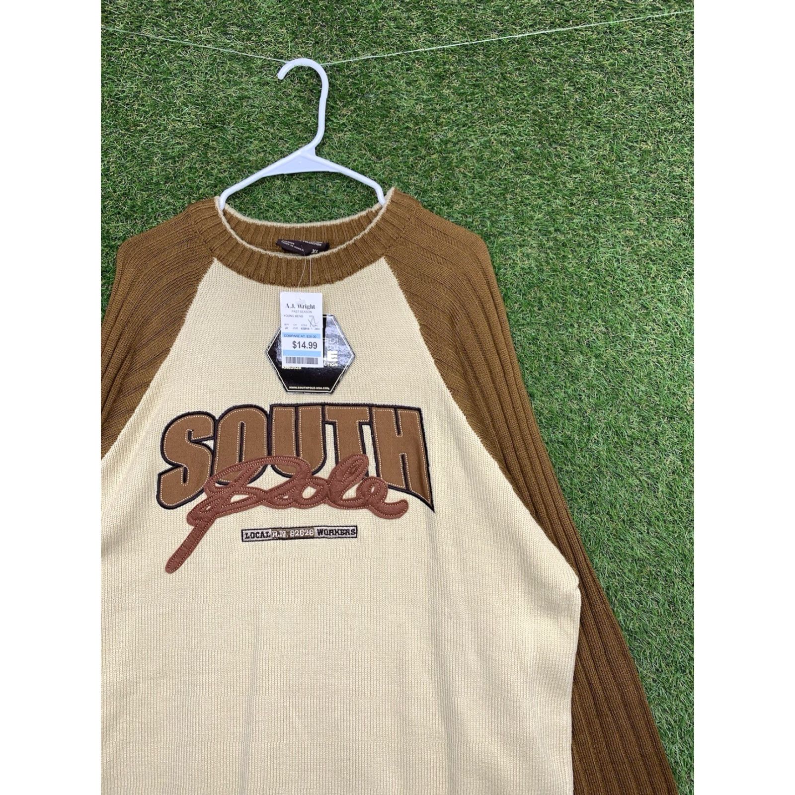 Southpole VINTAGE Southpole Sweater Shirt Men's XL Crewneck Brown - Heavyweight Knit 90s Hip Hop Logo Embroidered Pullover Size US XL / EU 56 / 4 - 3 Thumbnail