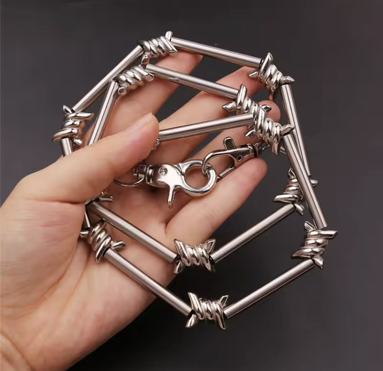 Handmade Chunky Unisex Barbed wire Wallet Pants Belt Chain Size ONE SIZE - 3 Thumbnail
