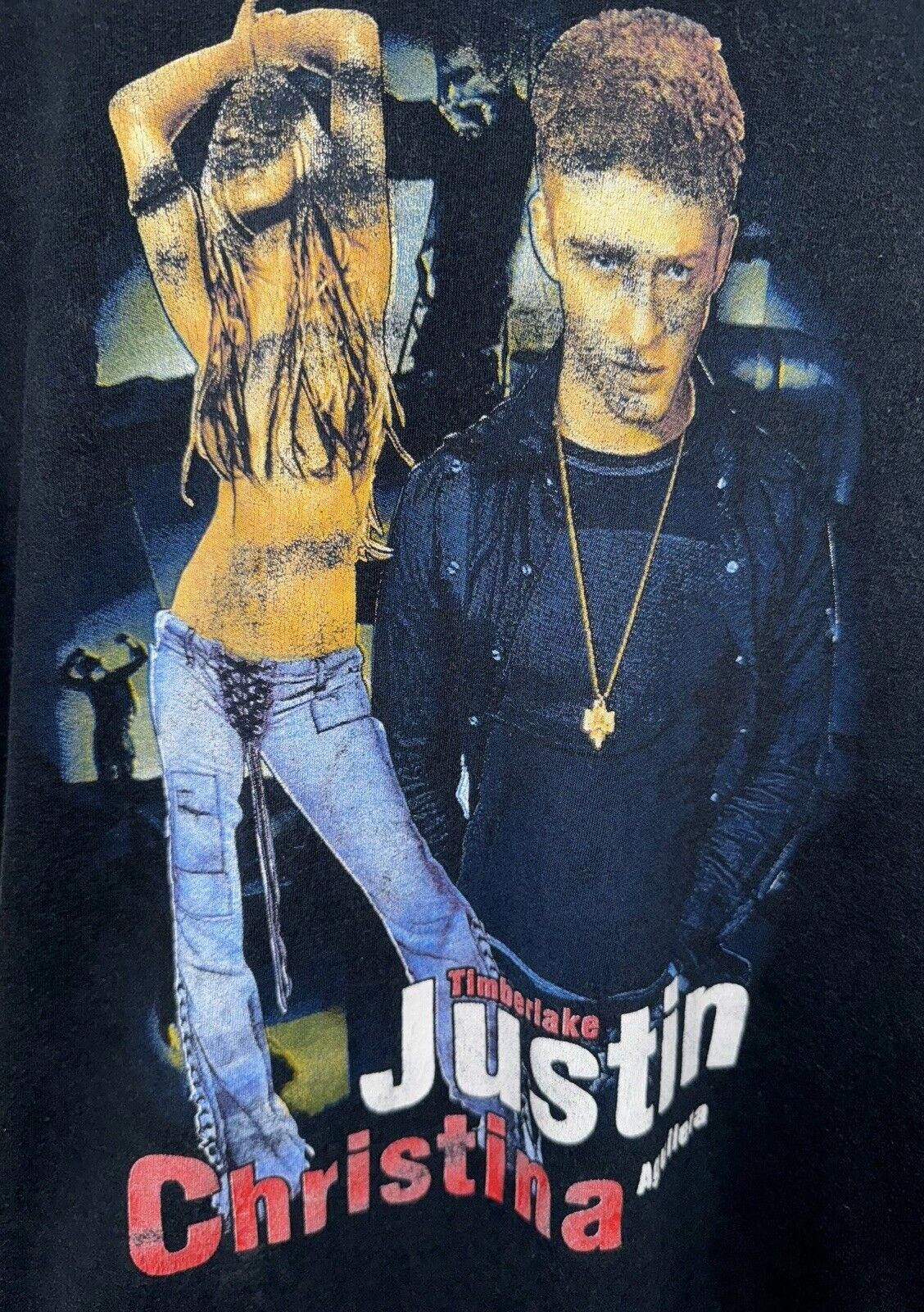 Designer Vintage Justin Timberlake Christina Aguilera Tour Rap Tee M Size US M / EU 48-50 / 2 - 4 Thumbnail