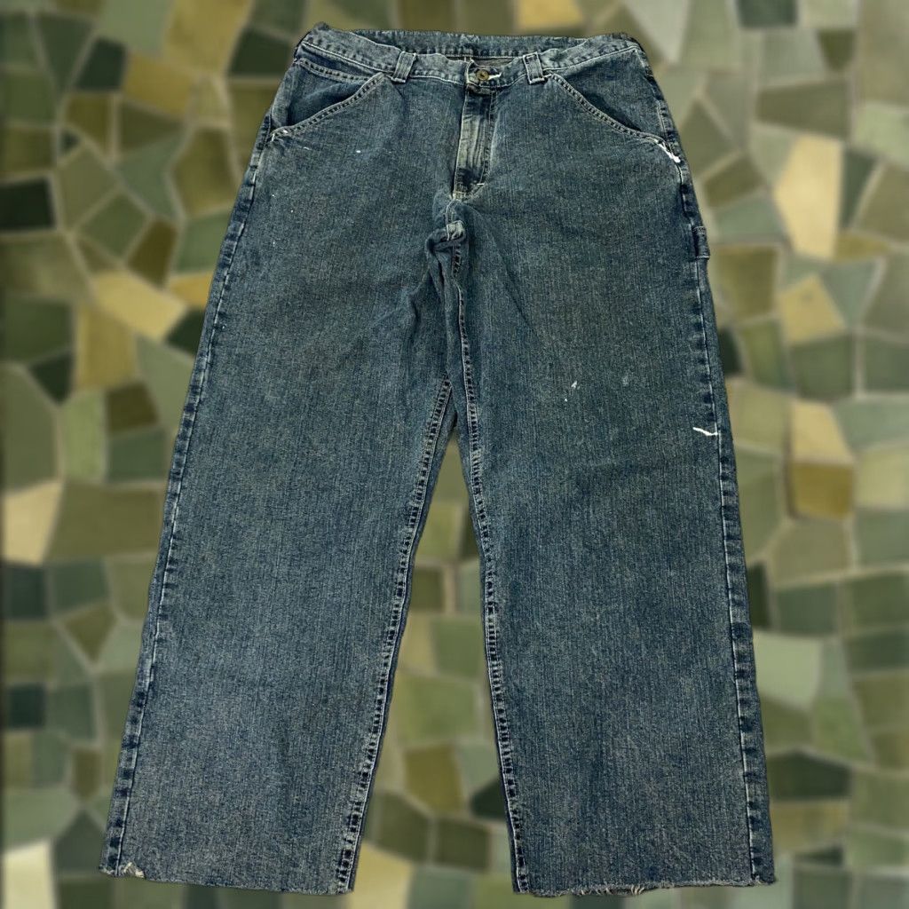 Lee VINTAGE Lee Jeans 36x30 Distressed Blue Straight Fit Mens 90s Grunge Size US 38 / EU 54 - 1 Thumbnail
