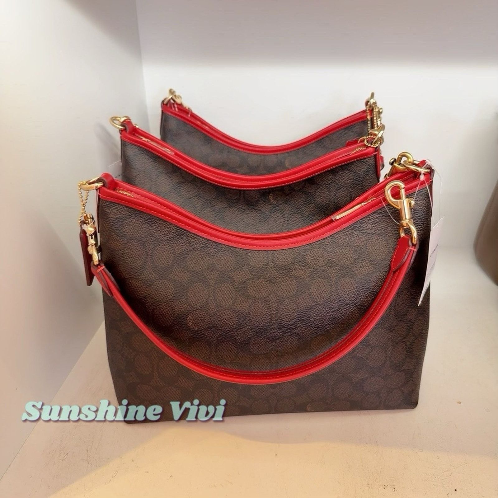 Coach NWT Bundle Coach Laurel Bag CV975 & CCD40 Deer Bag Charm Size ONE SIZE - 7 Thumbnail