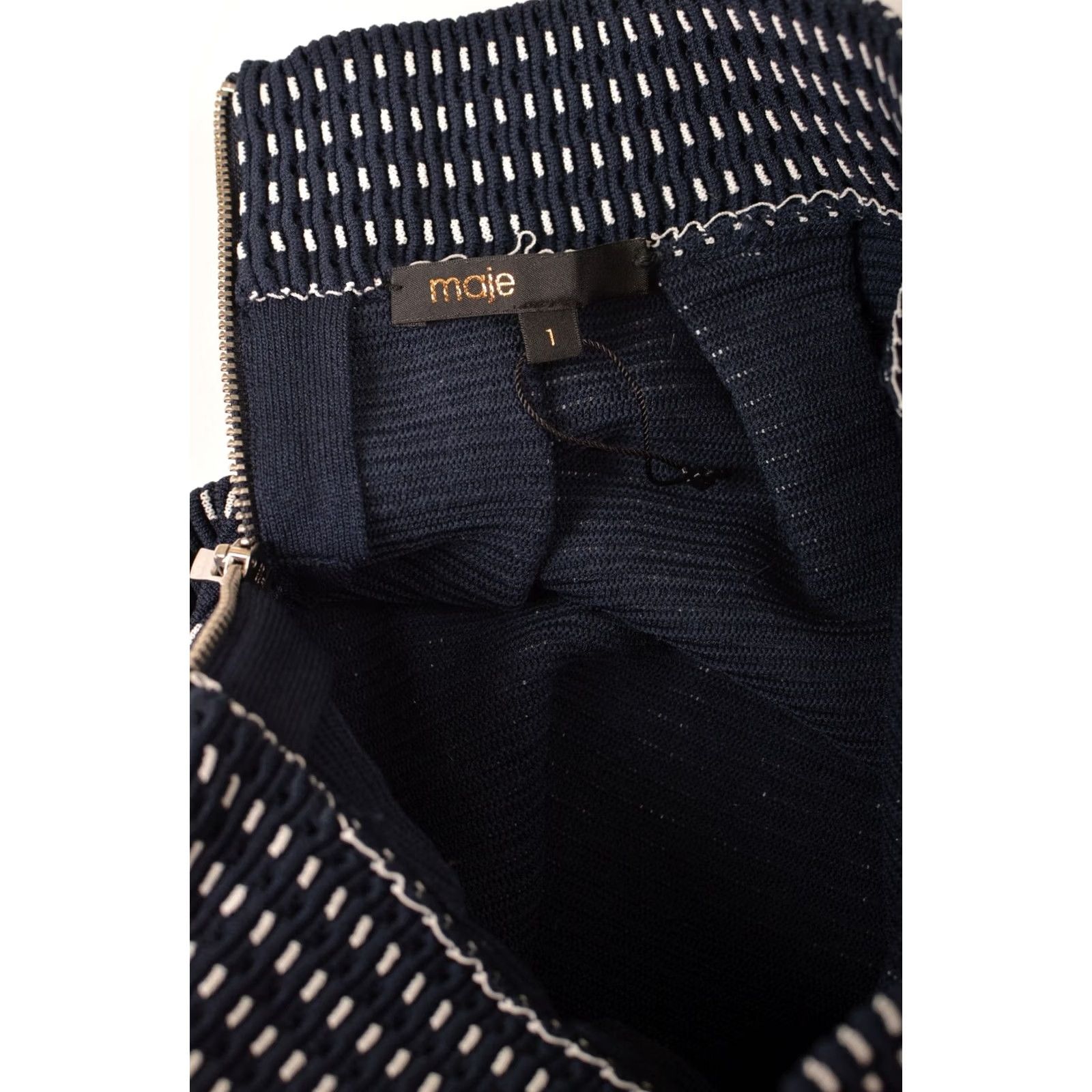 Maje Maje Josette Jacquard Navy Pleated Mini Skirt H15 Josette Nuit Size 1 - Blue Skirt, Mini, Pleated, Regular Size 1, Women, XS-Style? Size 25" / US 0 / IT 36 - 3 Thumbnail
