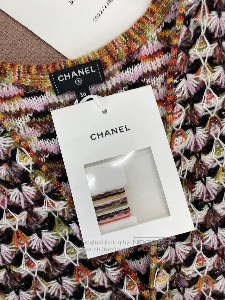 Chanel Chanel Colorful thick thread woven knitted vest vest Size XS / US 0-2 / IT 36-38 - 2 Thumbnail