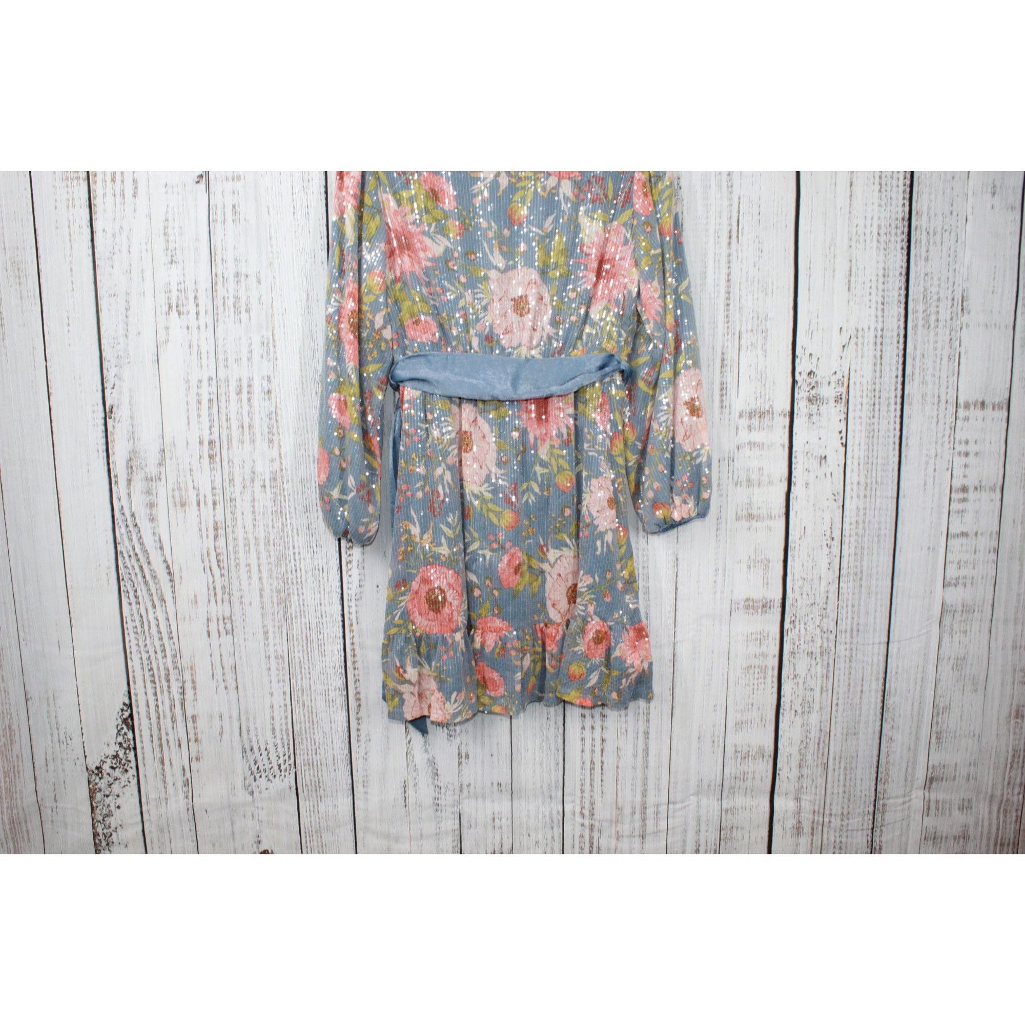 Lauren Conrad NEW LC Lauren Conrad Faux Wrap Fit & Flare Dress Sequin Size S / US 4 / IT 40 - 11 Thumbnail