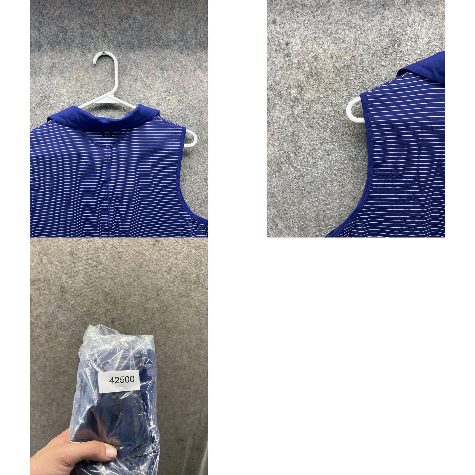 Under Armour Under Armour Polo Shirt Womens XL Blue Stripe HeatGear Sleeveless Golf Top Size XL / US 12-14 / IT 48-50 - 8 Thumbnail