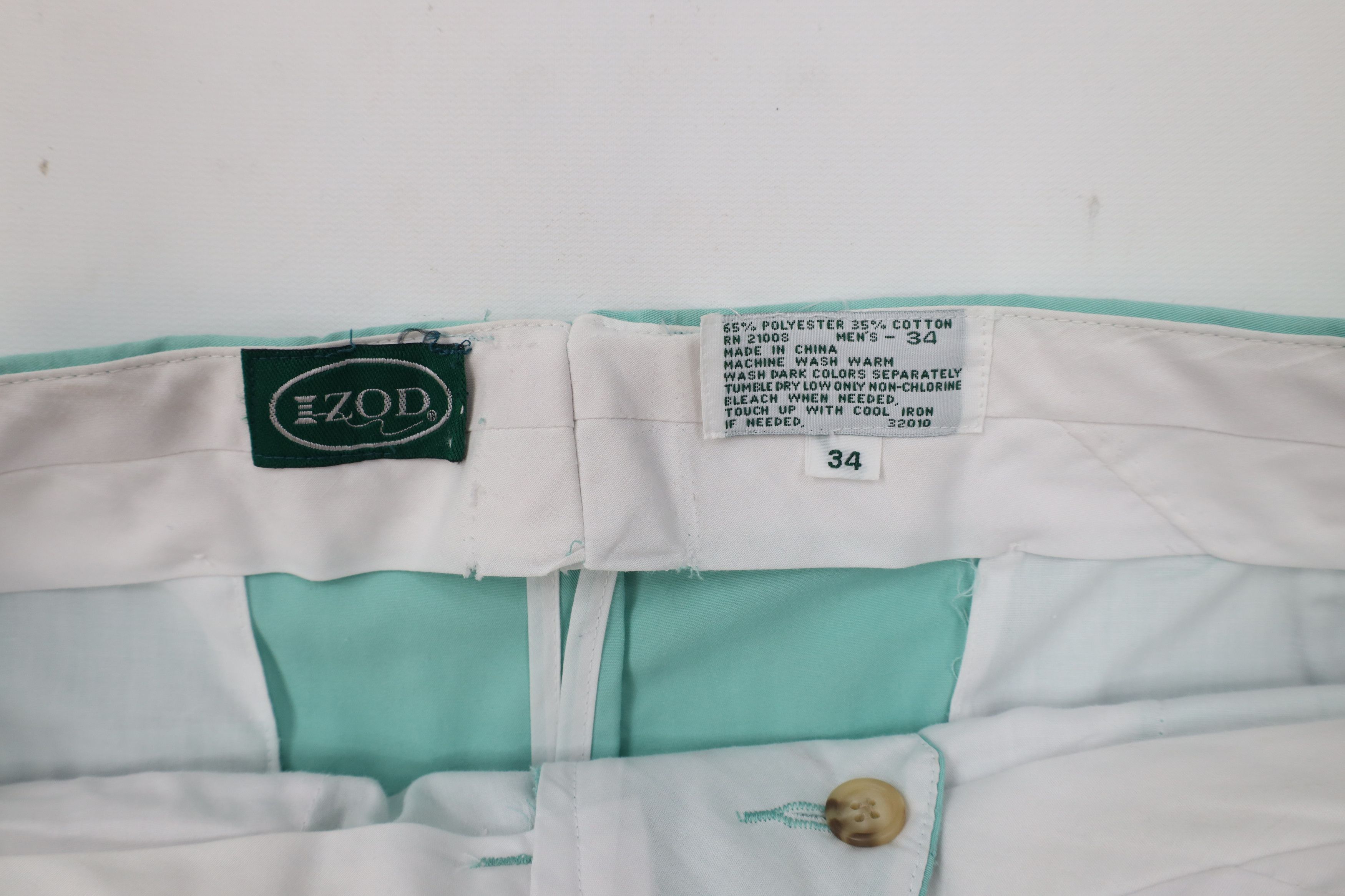 Izod × Vintage Vintage 80s 90s Izod Pleated Wide Leg Chino Pants Blue Size US 34 / EU 50 - 9 Thumbnail