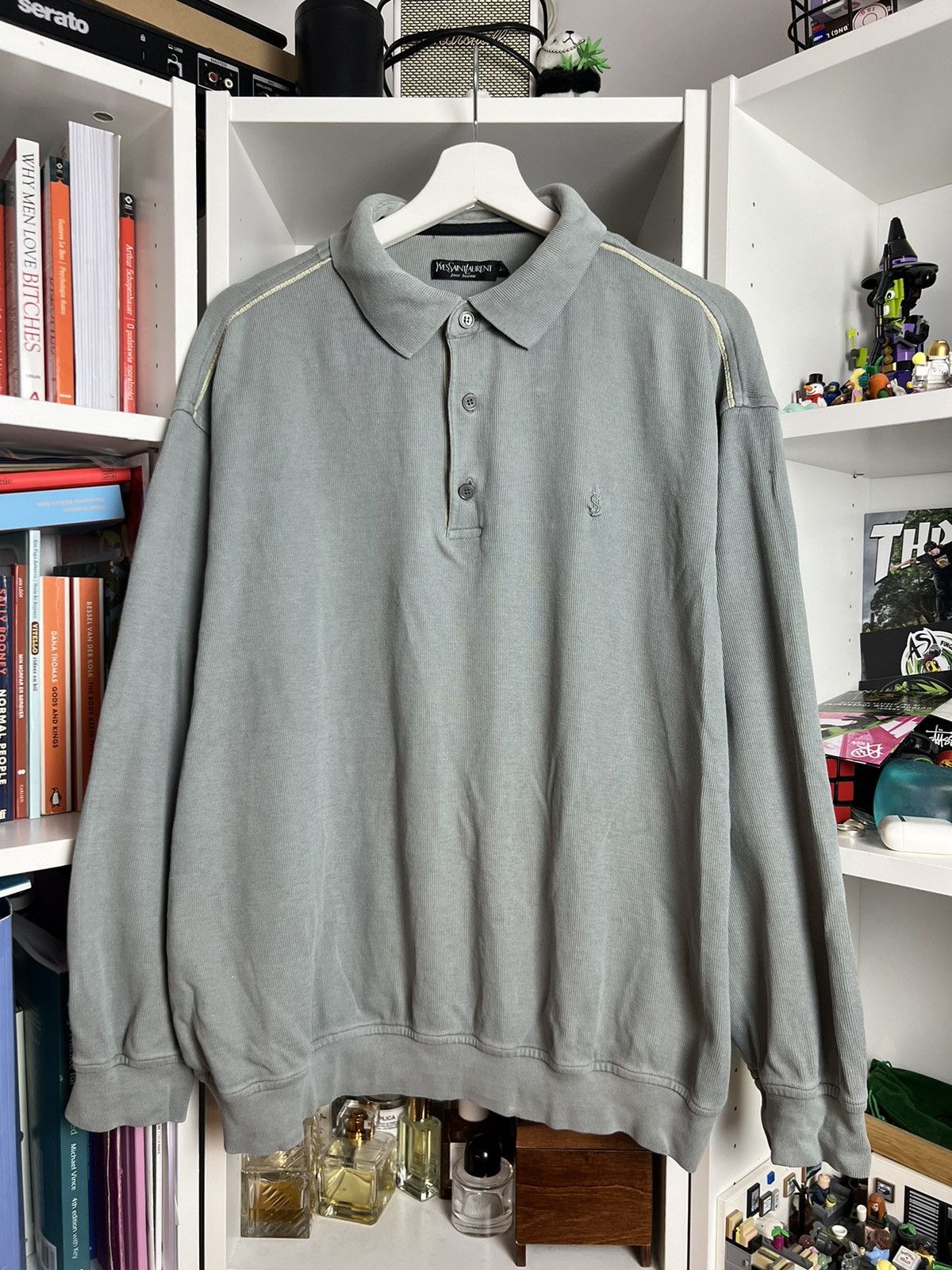 Vintage 90s Yves Saint Laurent polo sweatshirt XXL designer