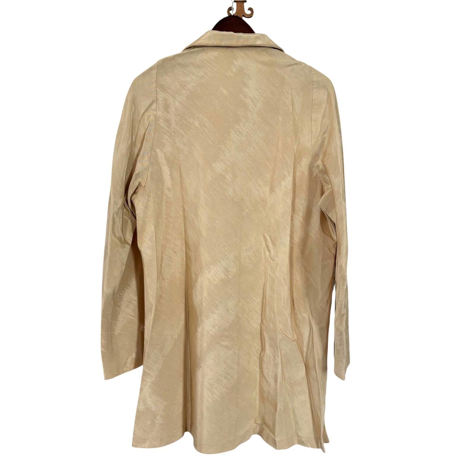 Designer Peter Cohen Silk Jacket Womens XL Cream Quiet Luxury Size XL / US 12-14 / IT 48-50 - 2 Thumbnail