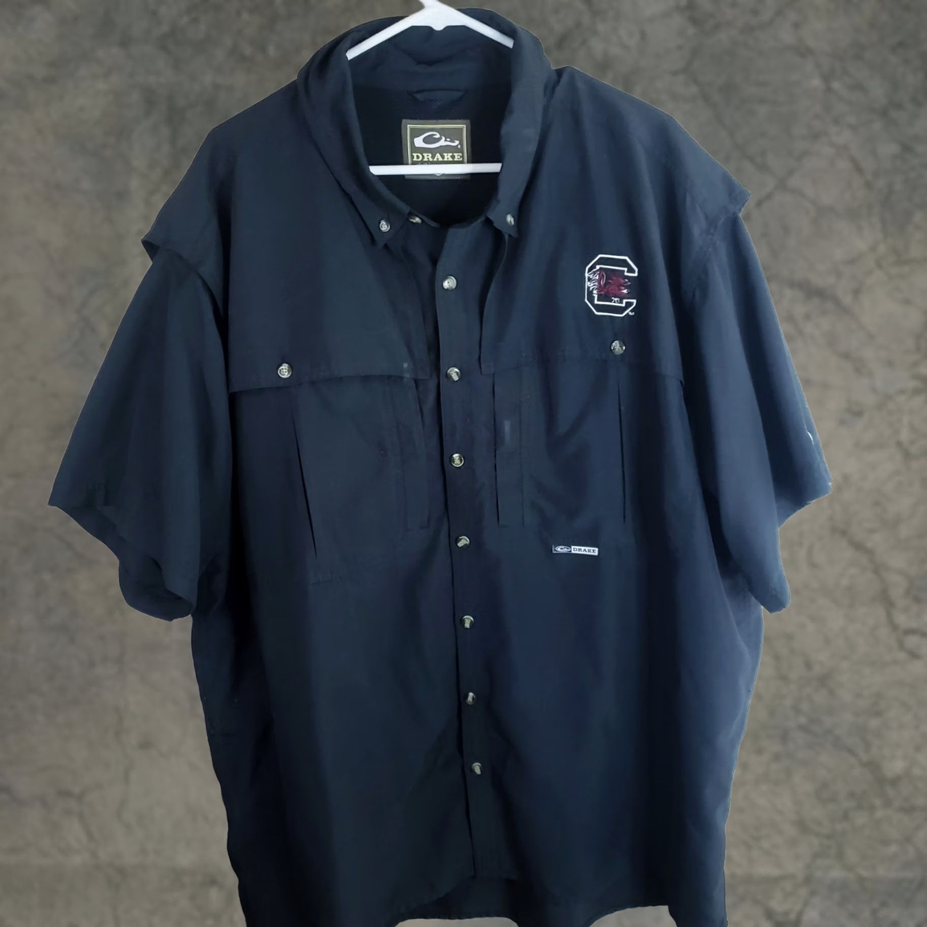 Vintage Drake Vented Shirt Men's XXL Black South Carolina Gamecocks Logo SS Button Size US XXL / EU 58 / 5 - 1 Thumbnail