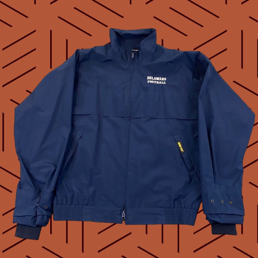 Rains University of Delaware Jacket Mens Medium Navy Blue Gore-Tex Football Hens Rain Size US M / EU 48-50 / 2 - 1 Thumbnail