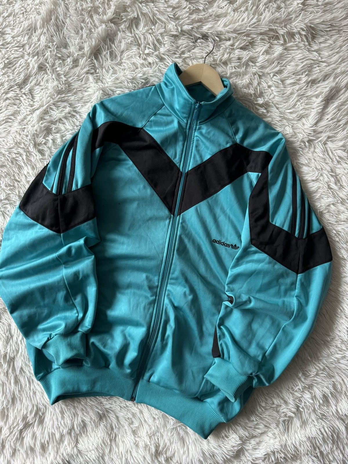 Adidas × Vintage Crazy Adidas Turquoise Vintage Retro 90s Zip Track Suit Size US M / EU 48-50 / 2 - 2 Thumbnail