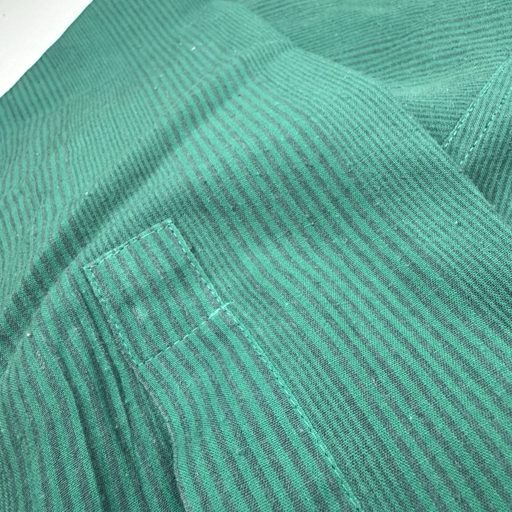 Levi's VINTAGE Levi's Button-Up Shirt Adult Large Green Striped Collared 80s Casual Mens Size US L / EU 52-54 / 3 - 5 Thumbnail