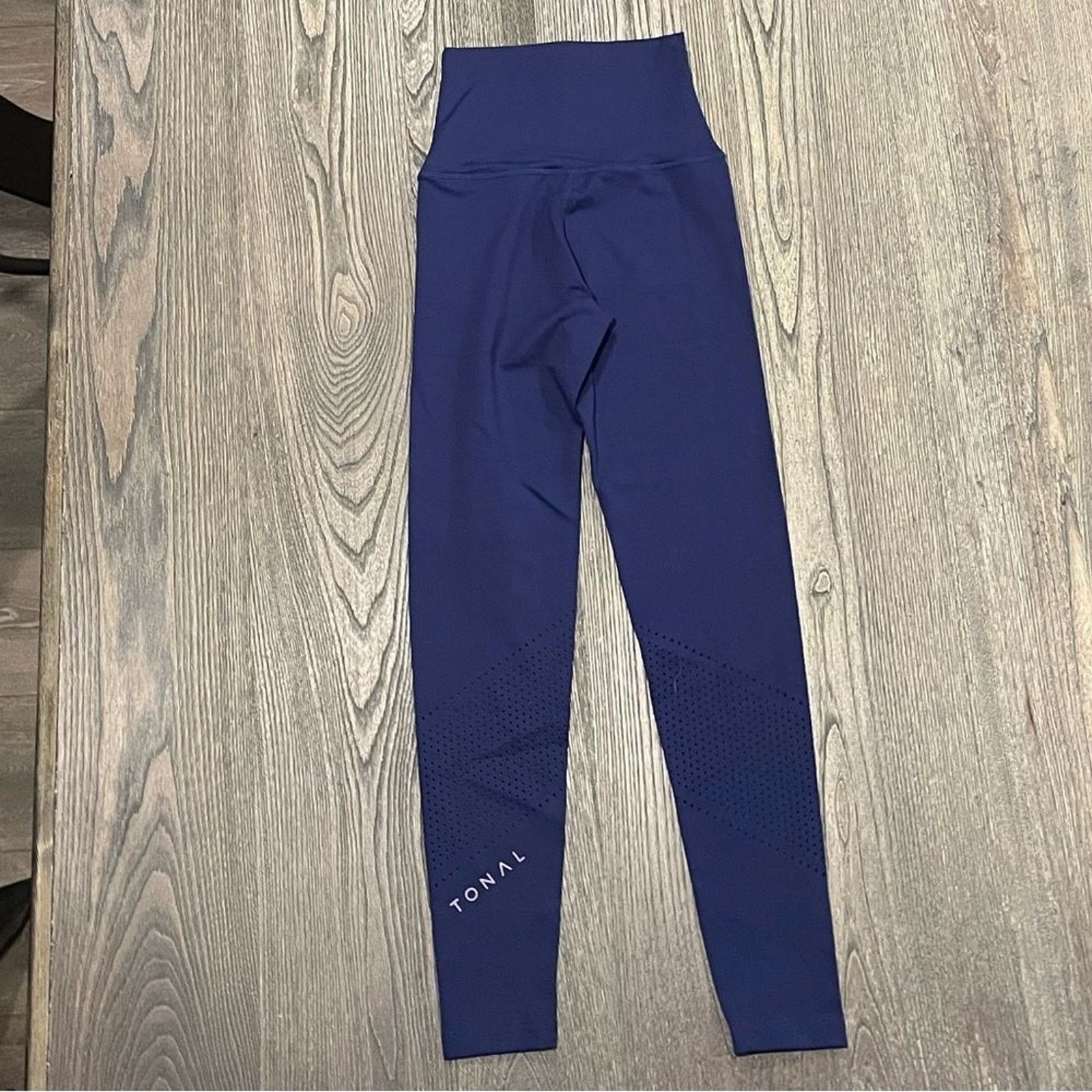 Vintage NWT Tonal Leggings High Waist Workout Pants Blue XS Size 24" / US 00 / IT 34 - 2 Thumbnail