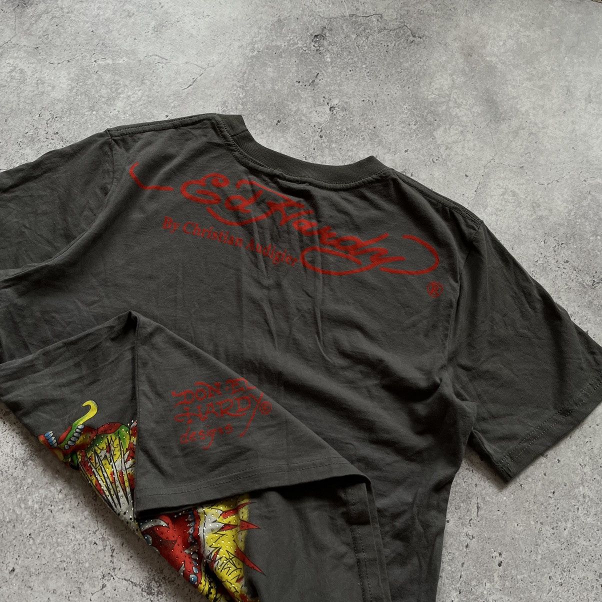 Christian Audigier × Ed Hardy Ed Hardy Two Side Big Logo Glitter Tiger T Shirt Y2K Tee Size US L / EU 52-54 / 3 - 5 Thumbnail