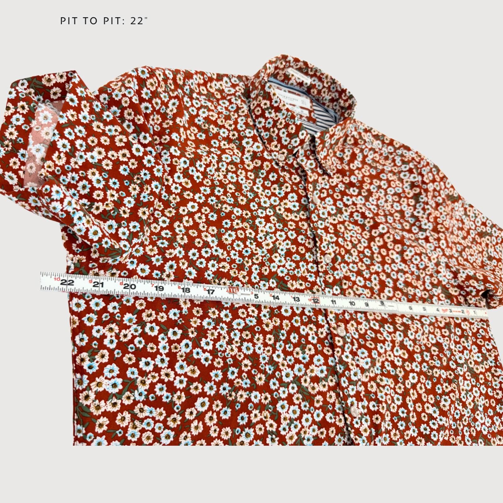 Denim & Flower Denim & Flower Floral Button Shirt Burgundy L Size US L / EU 52-54 / 3 - 7 Thumbnail