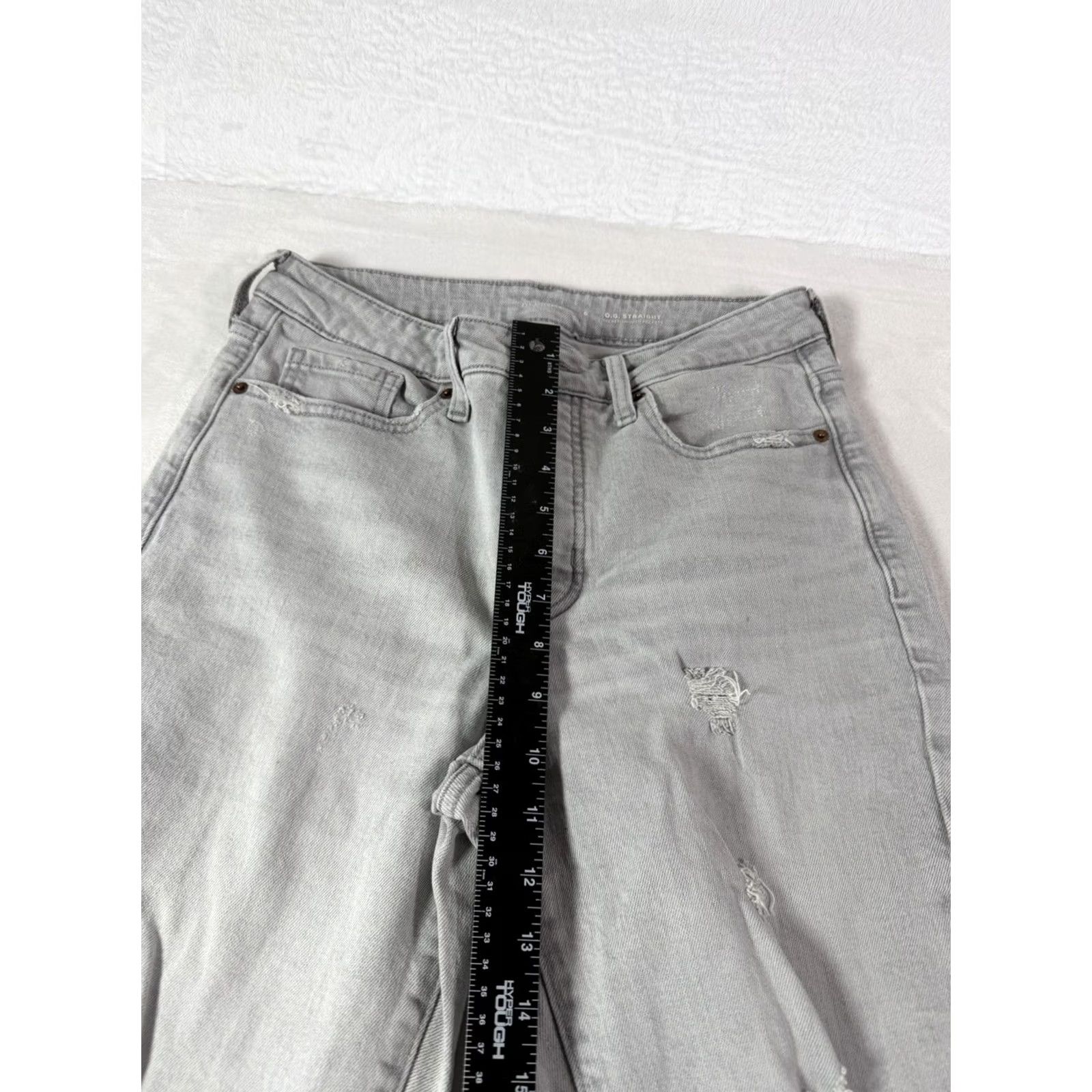 Old Navy Old Navy OG Straight High Rise Light Charcoal Jeans Size 6 - 90s Vintage Straight Leg Denim 5-Pocket Womens Jeans Size 28" / US 6 / IT 42 - 6 Thumbnail