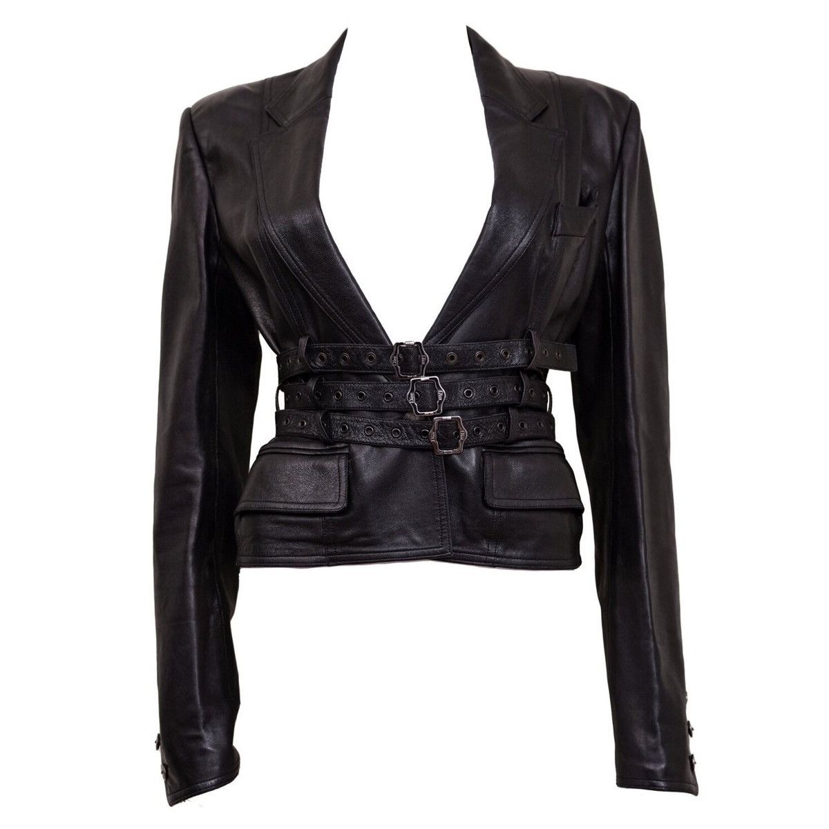 Dior Christian Dior Leather Bondage Black Buckle Jacket Grailed