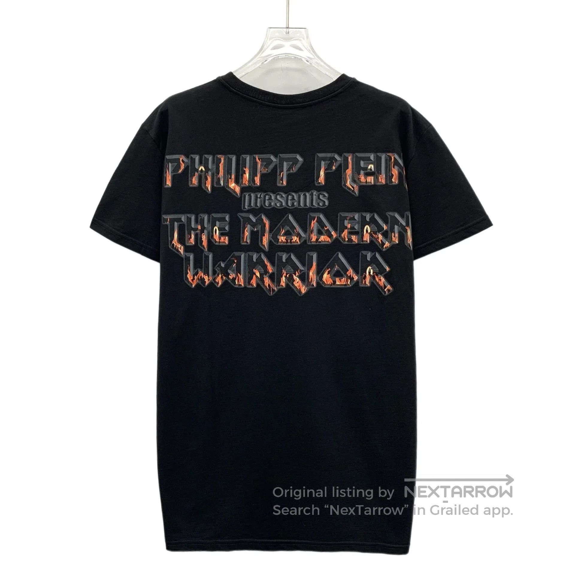 Philipp Plein Philipp Plein Black Rocket Plane Letter Printed Cotton Cre Size US L / EU 52-54 / 3 - 2 Thumbnail