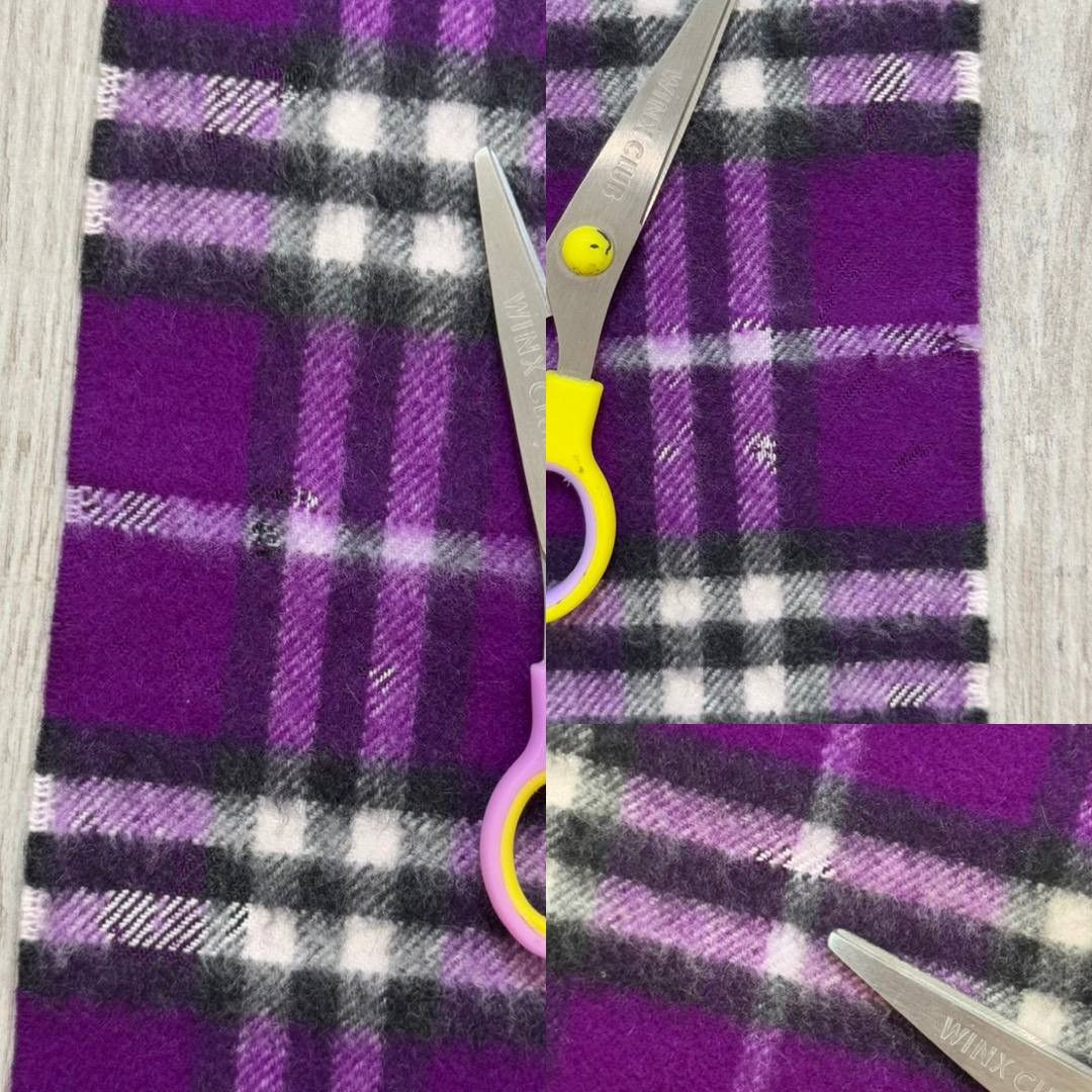 Burberry × Vintage Vintage Burberry Nova Check Purple 100% Cashmere Scarf Size ONE SIZE - 6 Thumbnail