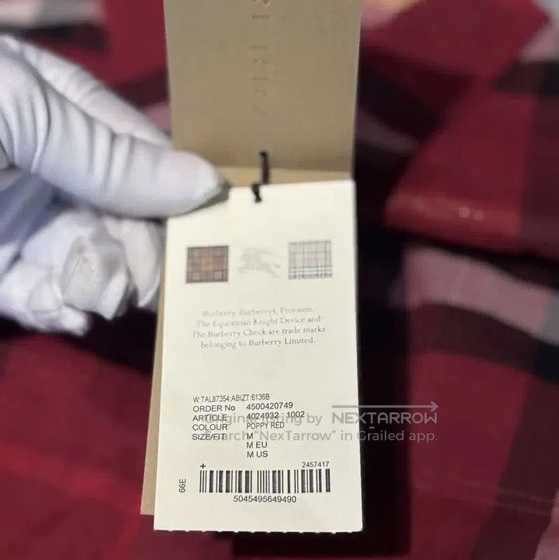 Burberry Burberry Red Check Cotton Shirt for Women. Size M / US 6-8 / IT 42-44 - 5 Thumbnail