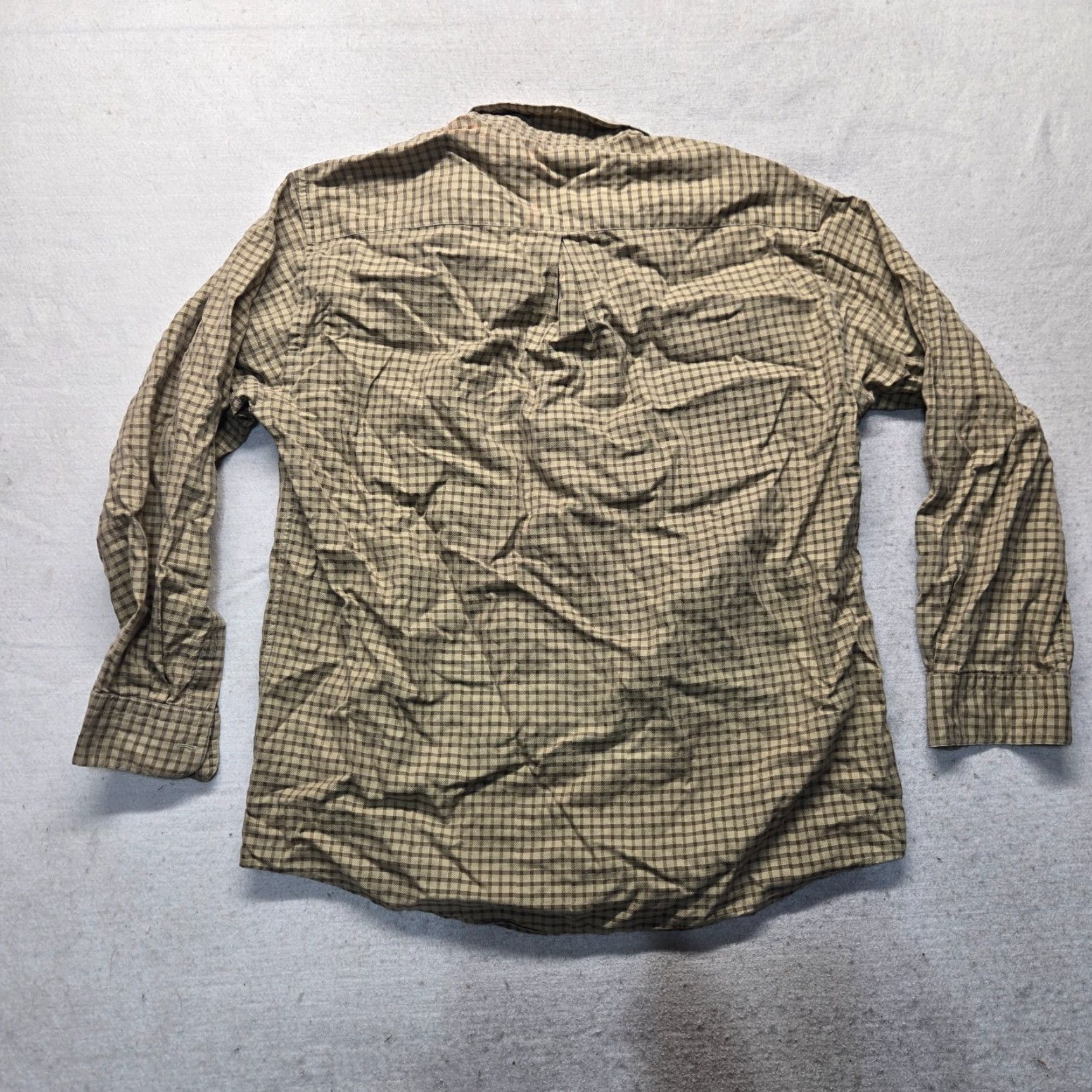 Vintage Library Check Button-Up Shirt Adult L Brown Cotton Long Sleeve Men's Large Size US L / EU 52-54 / 3 - 8 Thumbnail