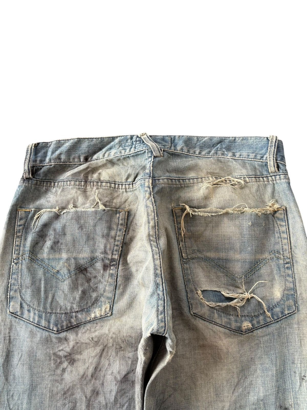 Energie Vintage Energie Dirtied Mud Wash Distress Flare Jeans Size US 32 / EU 48 - 4 Thumbnail